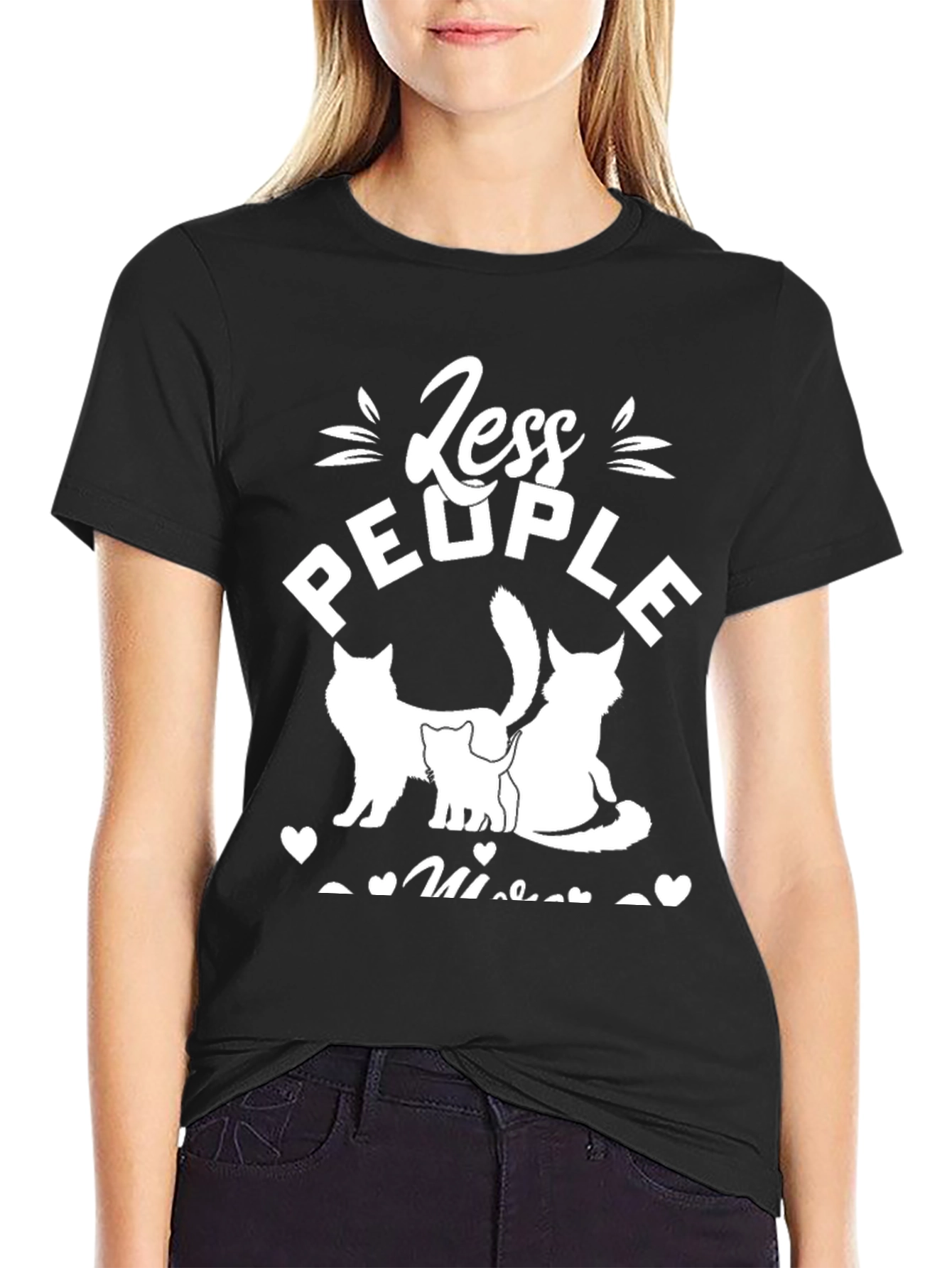 Less People More Cats Graphic Tee