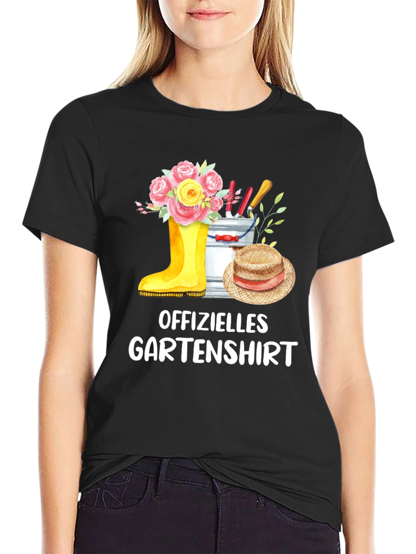 Official Gardener T-Shirt - Garden Boot & Flowers