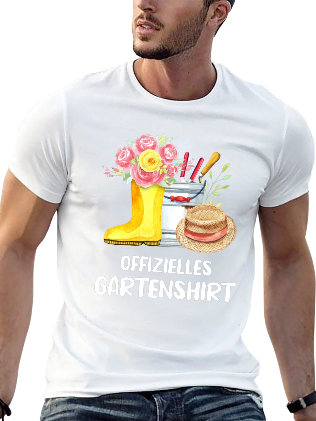 Official Gardener T-Shirt - Garden Boot & Flowers