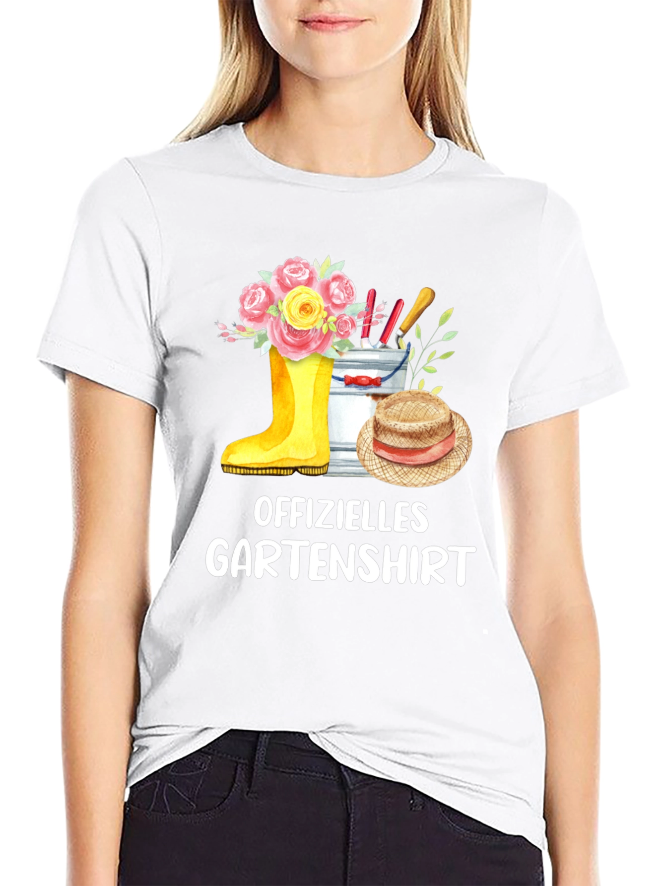 Official Gardener T-Shirt - Garden Boot & Flowers