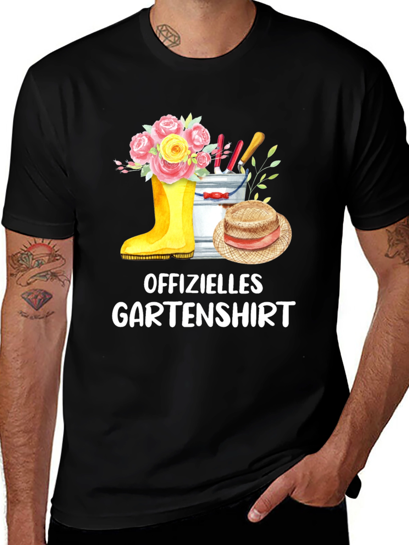 Official Gardener T-Shirt - Garden Boot & Flowers
