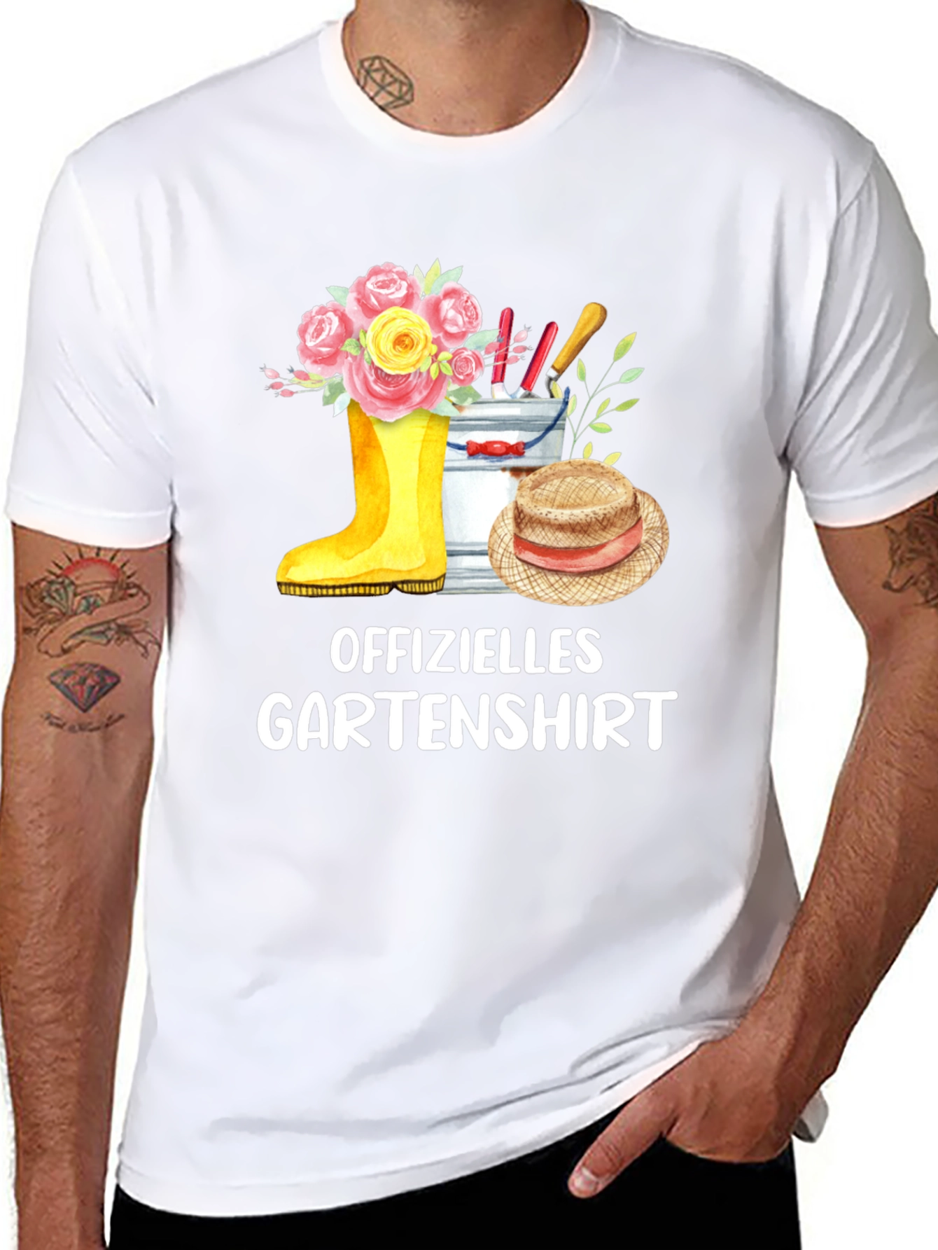Official Gardener T-Shirt - Garden Boot & Flowers