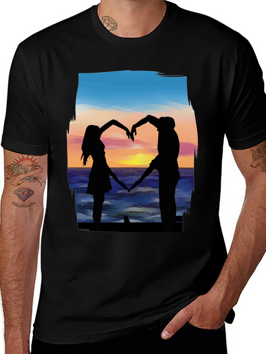 Romantic Couple Silhouette T-Shirt