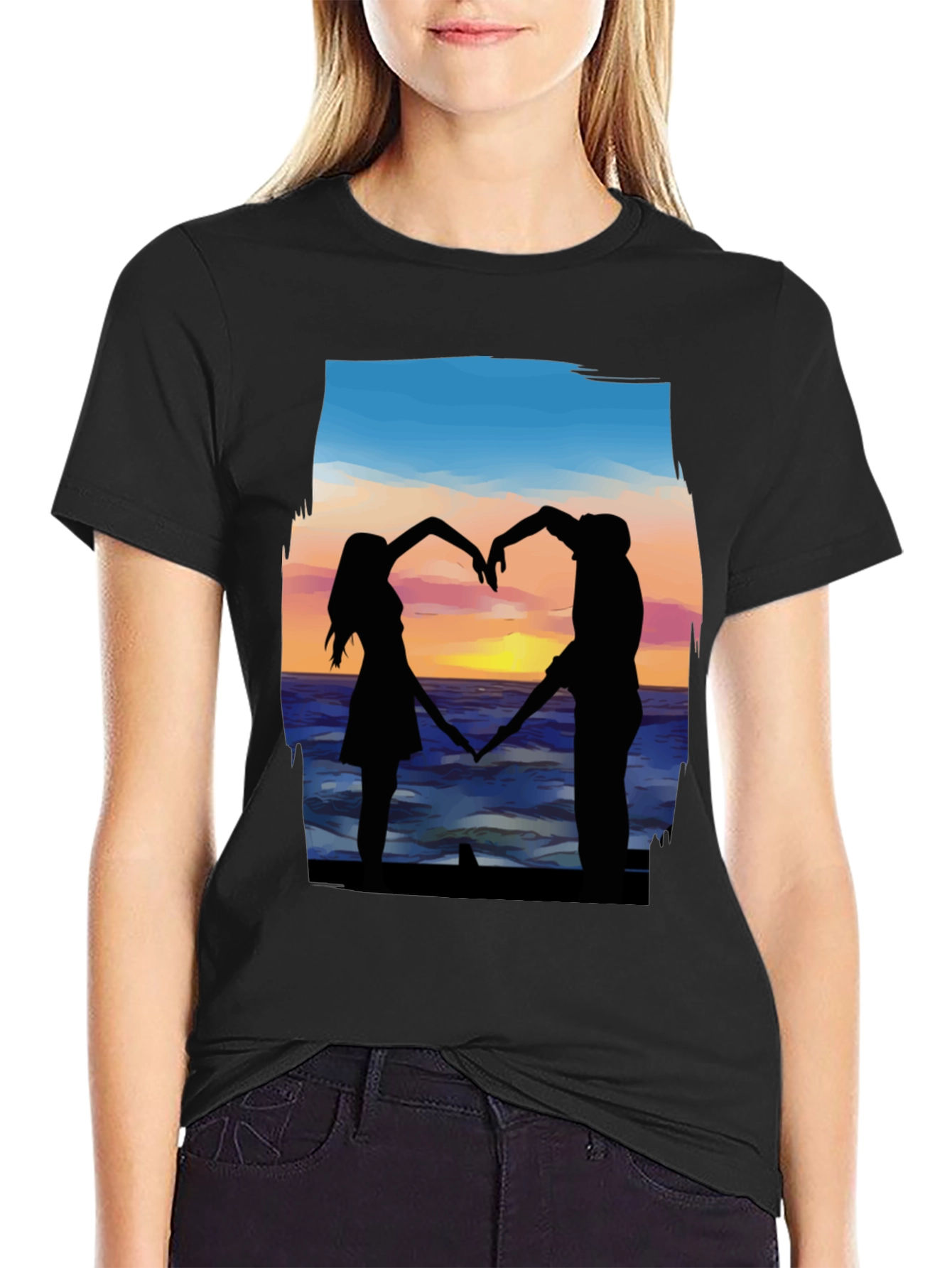 Romantic Couple Silhouette T-Shirt