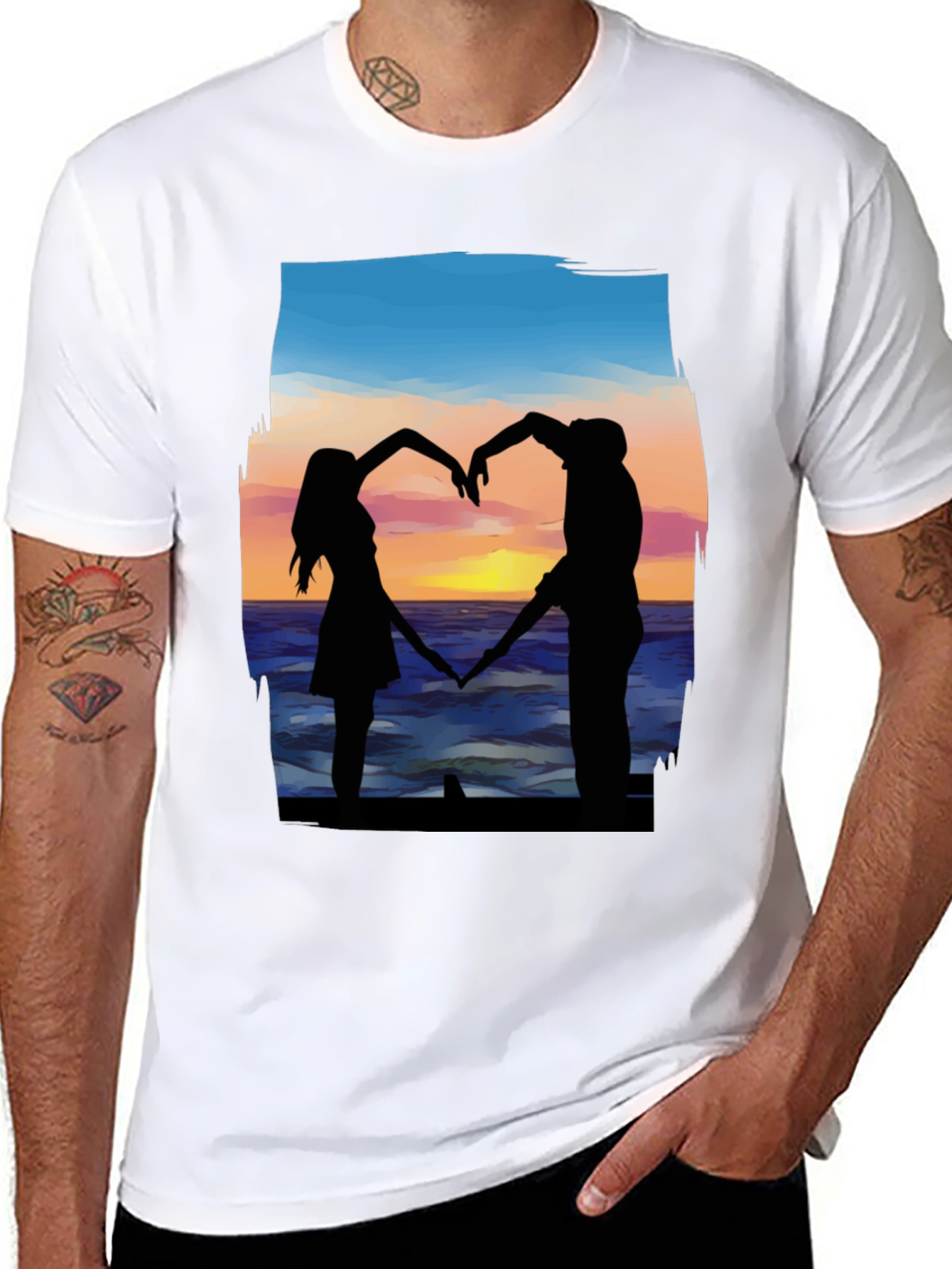 Romantic Couple Silhouette T-Shirt