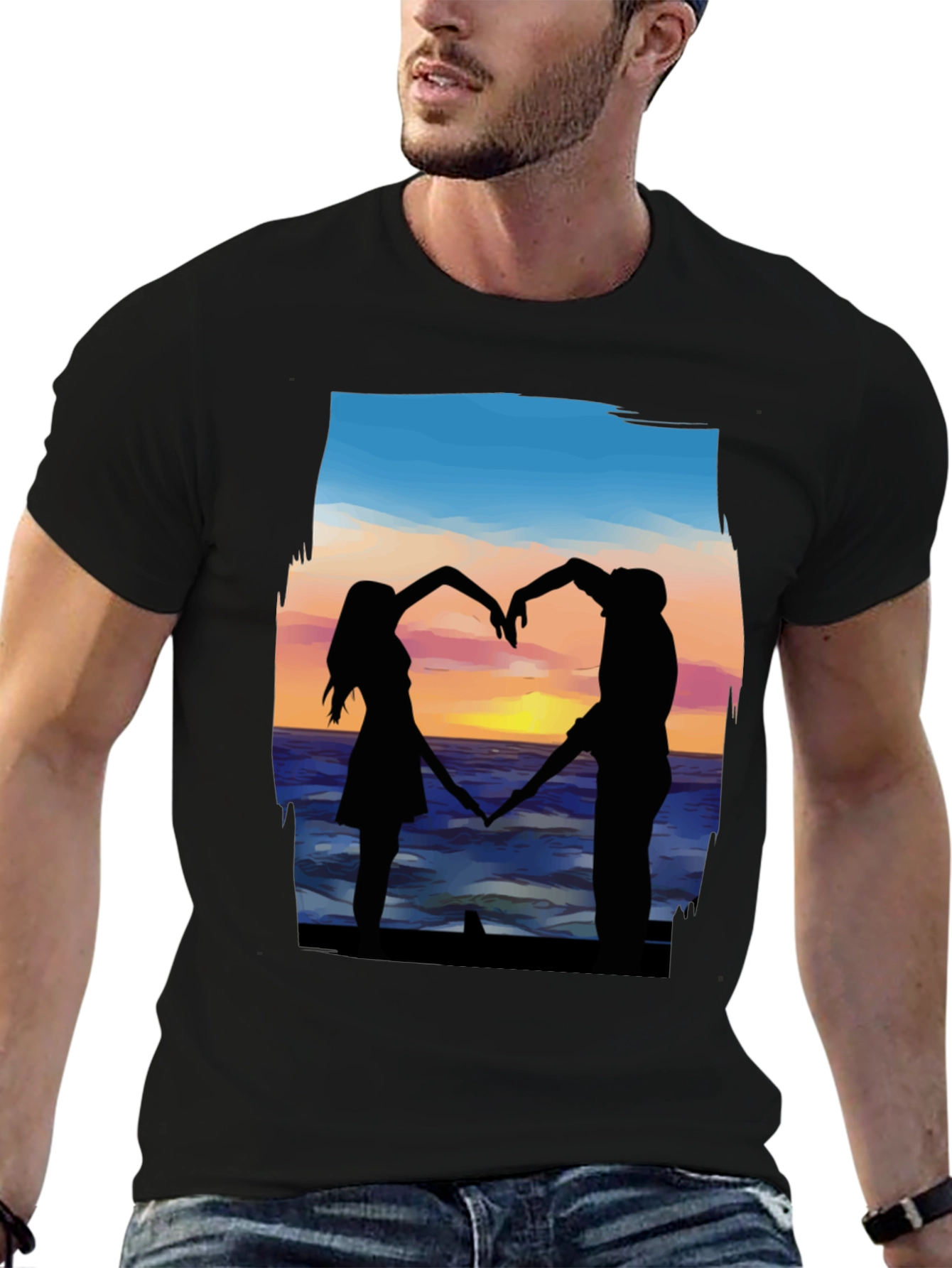 Romantic Couple Silhouette T-Shirt