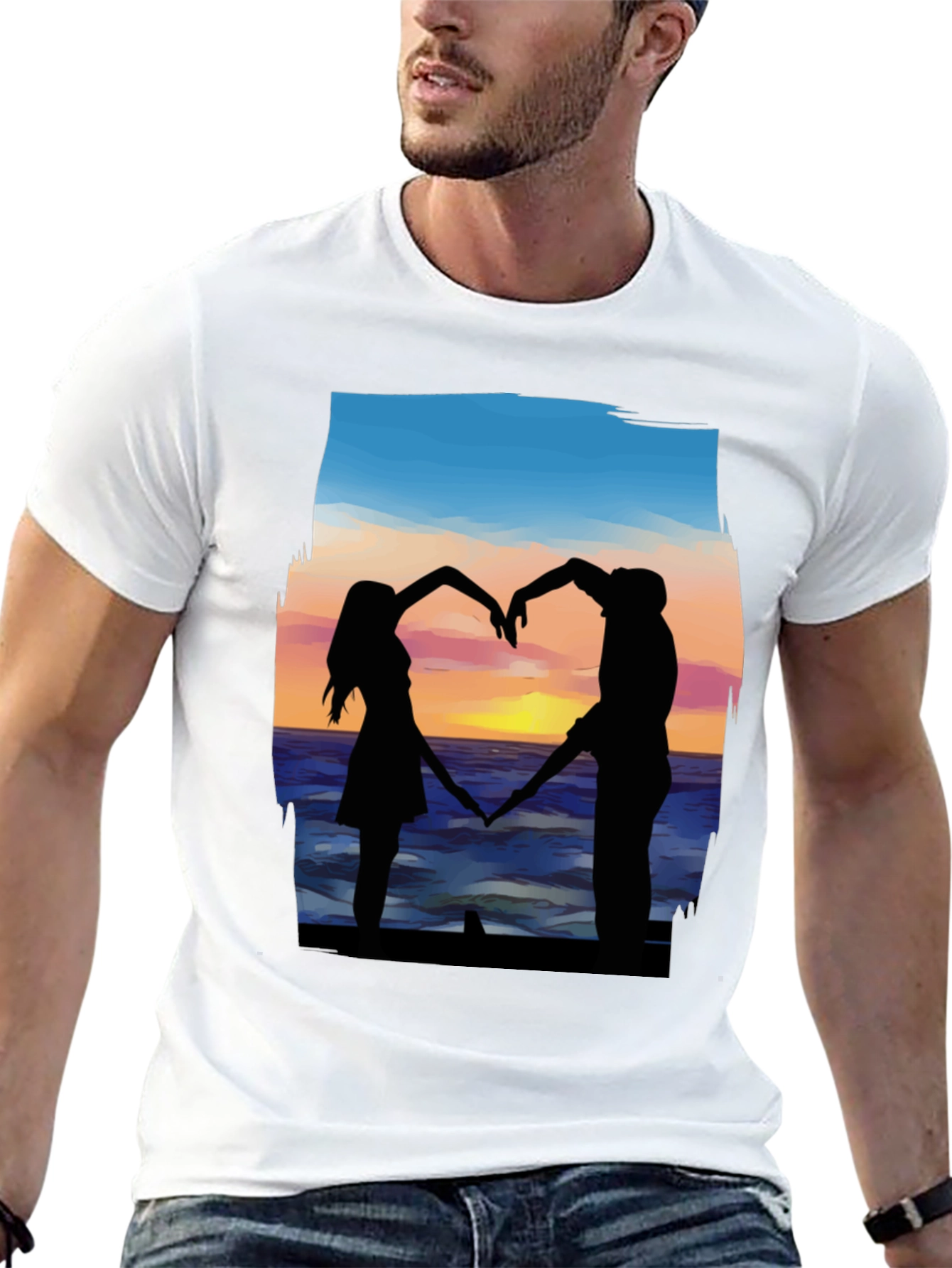 Romantic Couple Silhouette T-Shirt