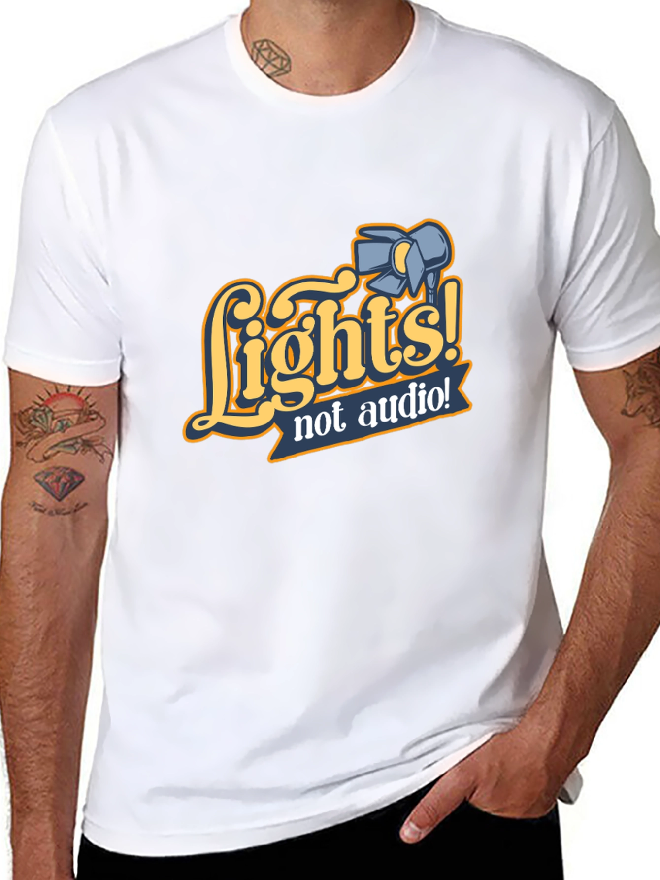 Lights! Not Audio! Black Crew Neck T-Shirt