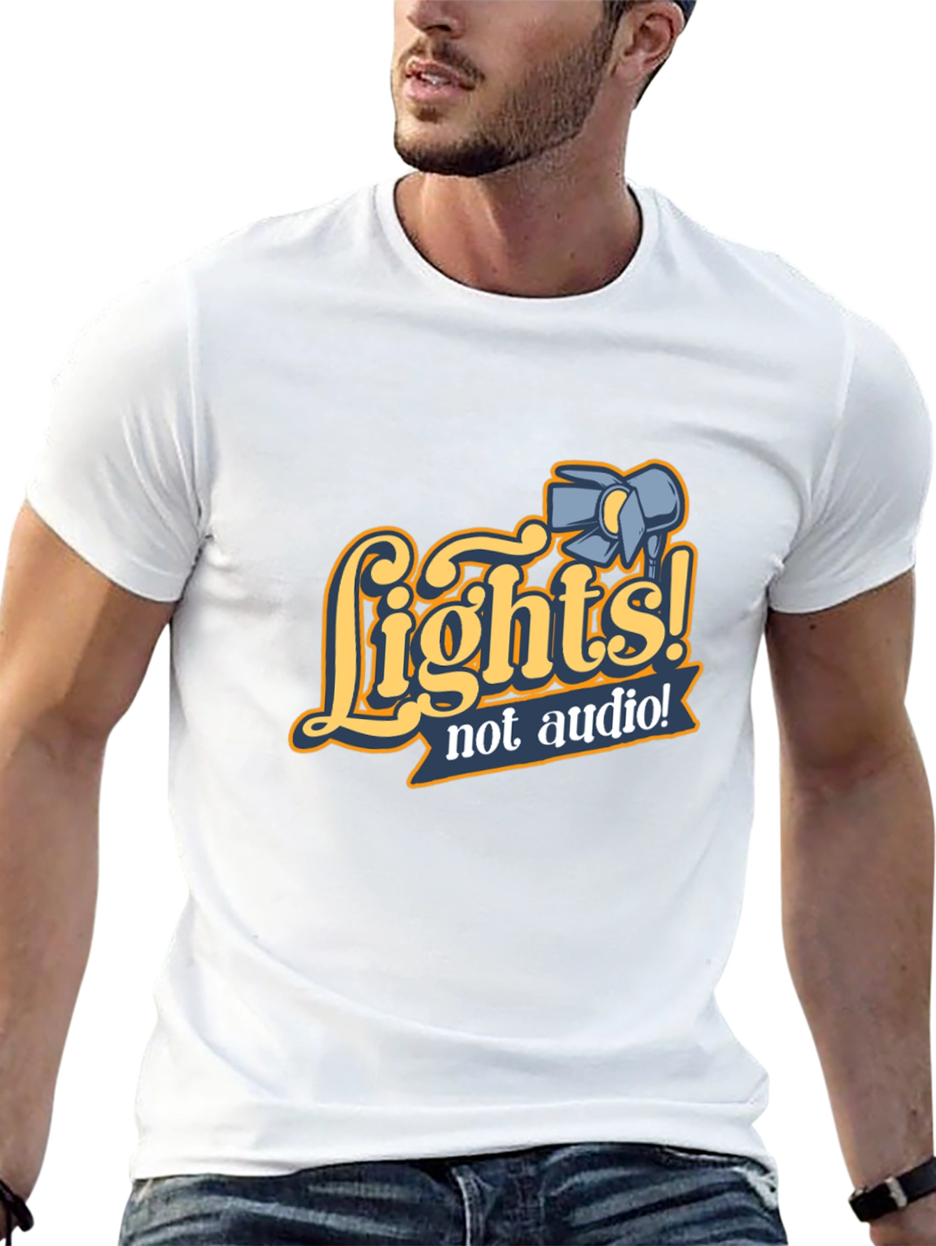 Lights! Not Audio! Black Crew Neck T-Shirt
