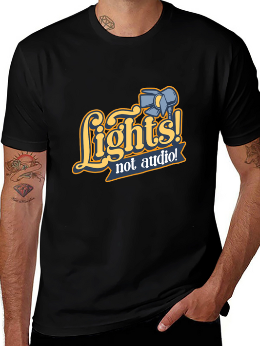 Lights! Not Audio! Black Crew Neck T-Shirt