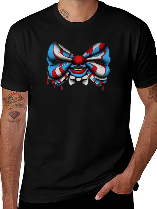 Clown Bowtie Graphic Tee - Creepy Clowncore Style