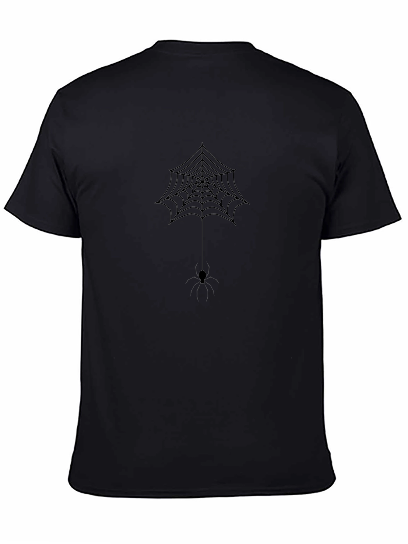 Mens Black Spider Web Graphic Tee