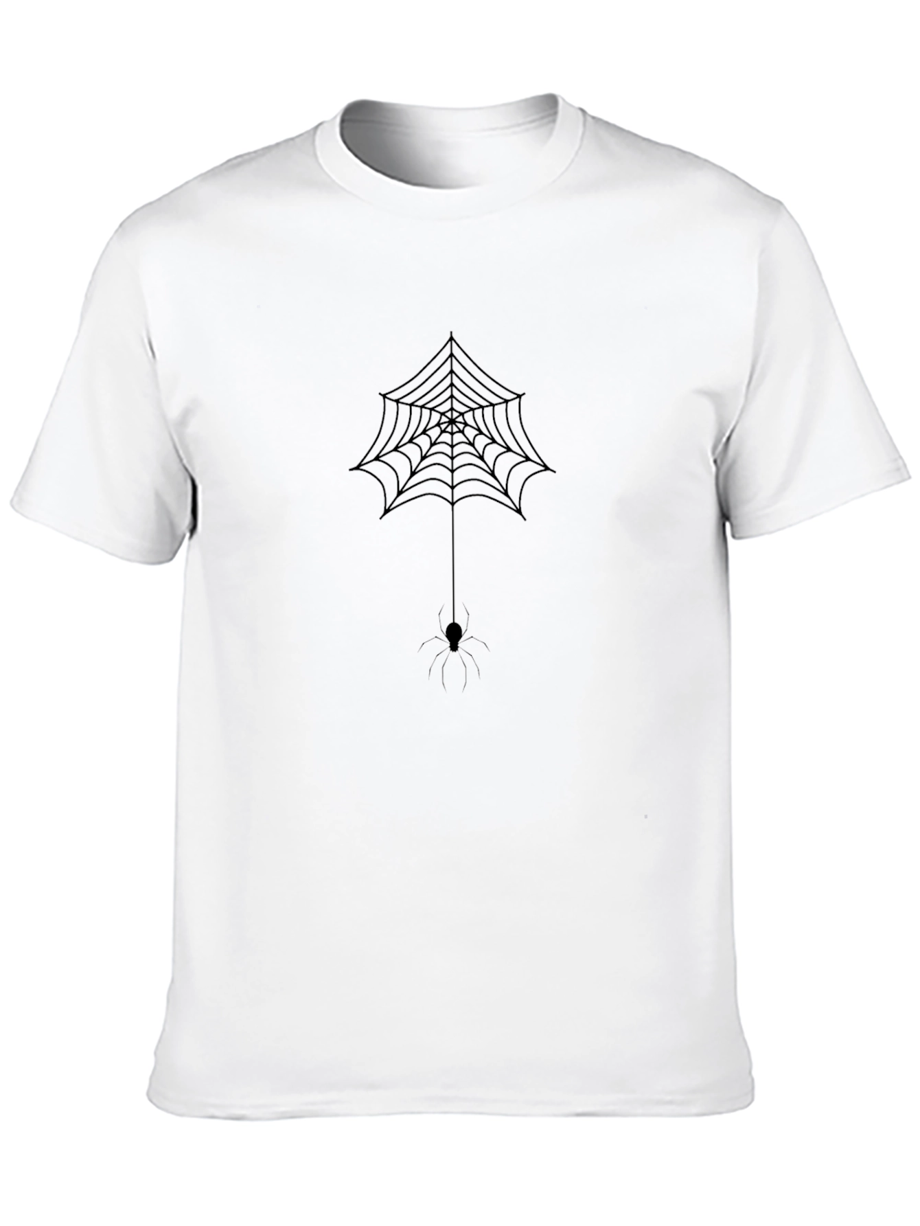Mens Black Spider Web Graphic Tee