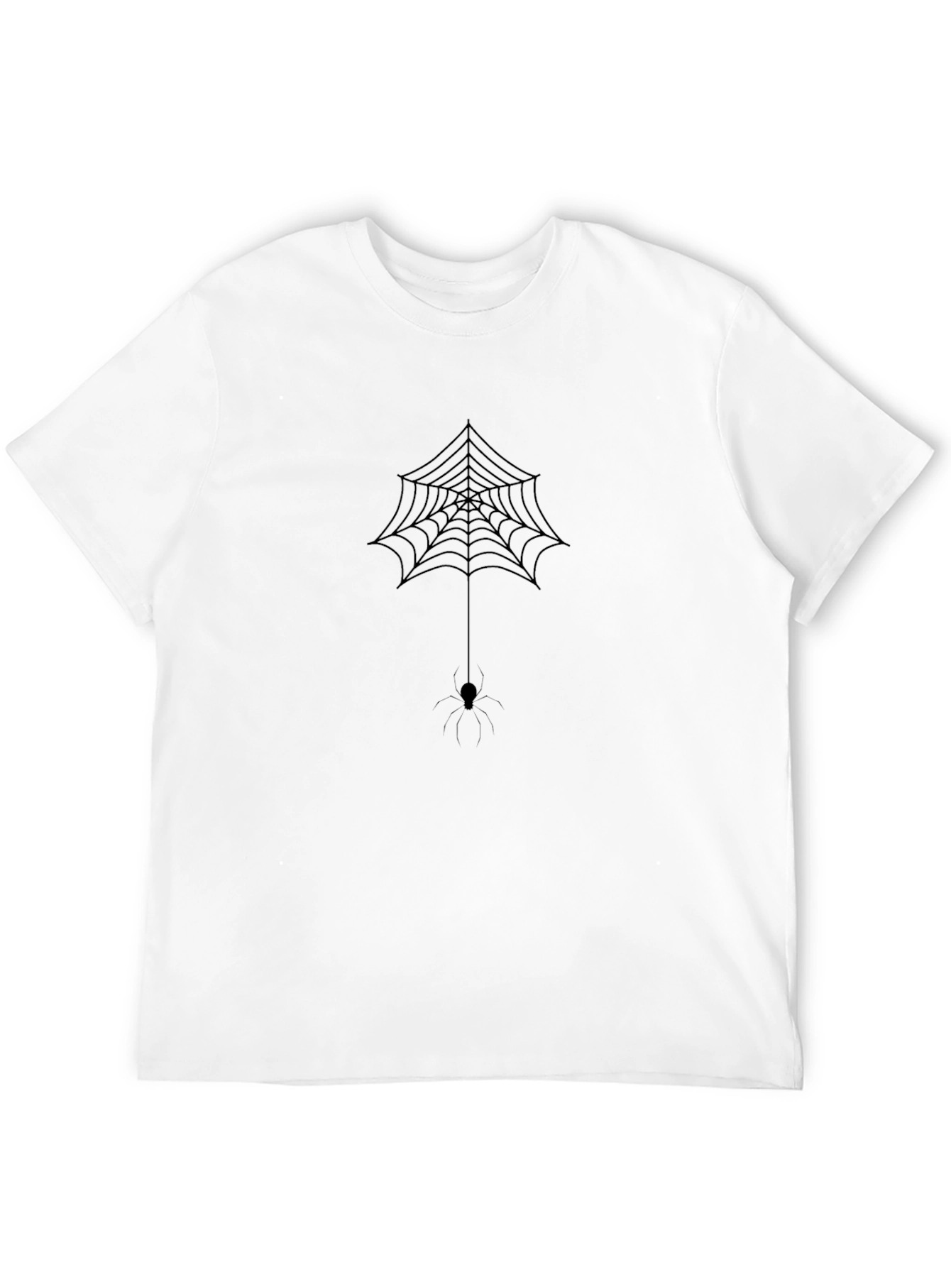 Mens Black Spider Web Graphic Tee