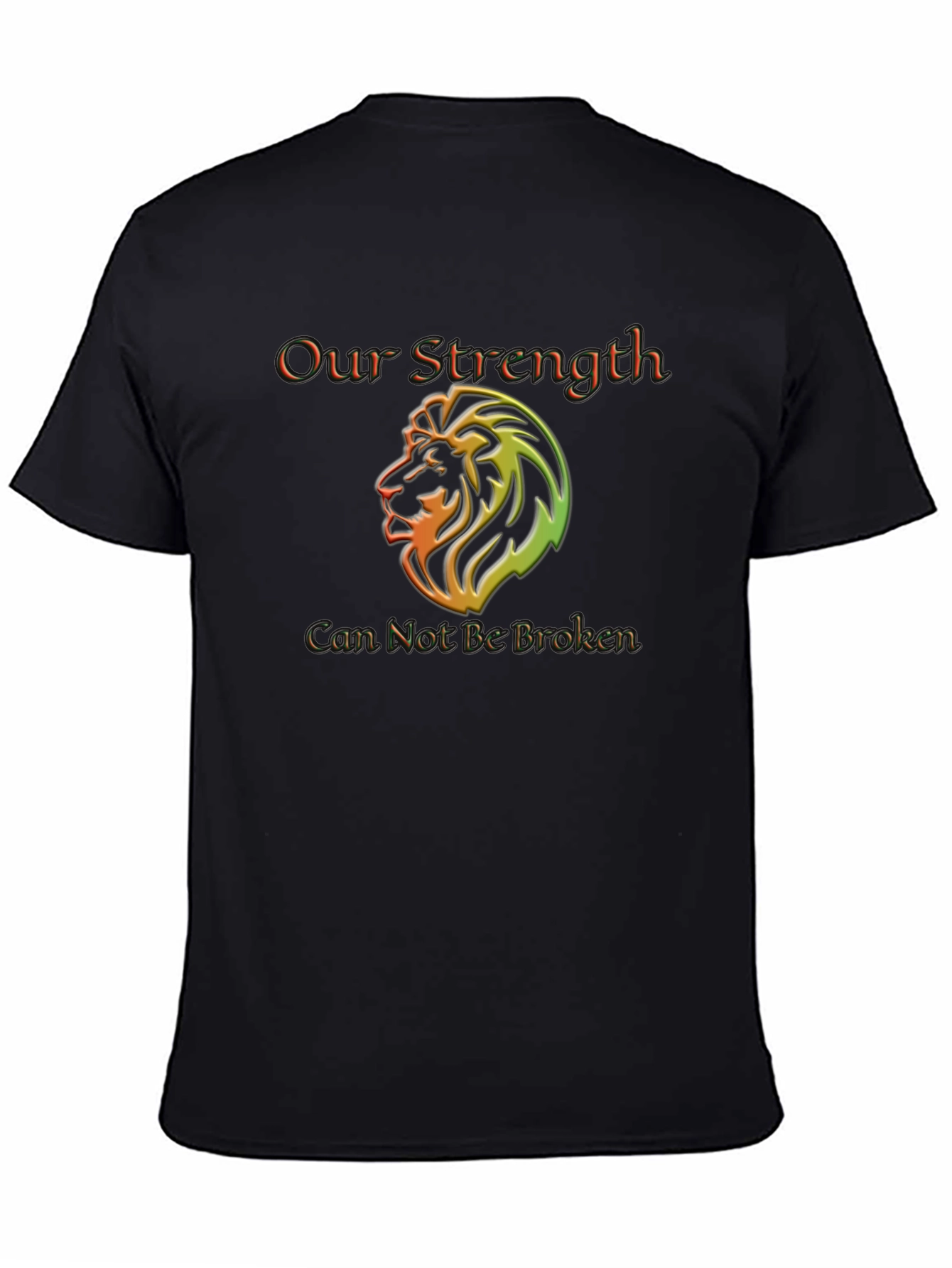 Our Strength Lion Graphic Black T-Shirt