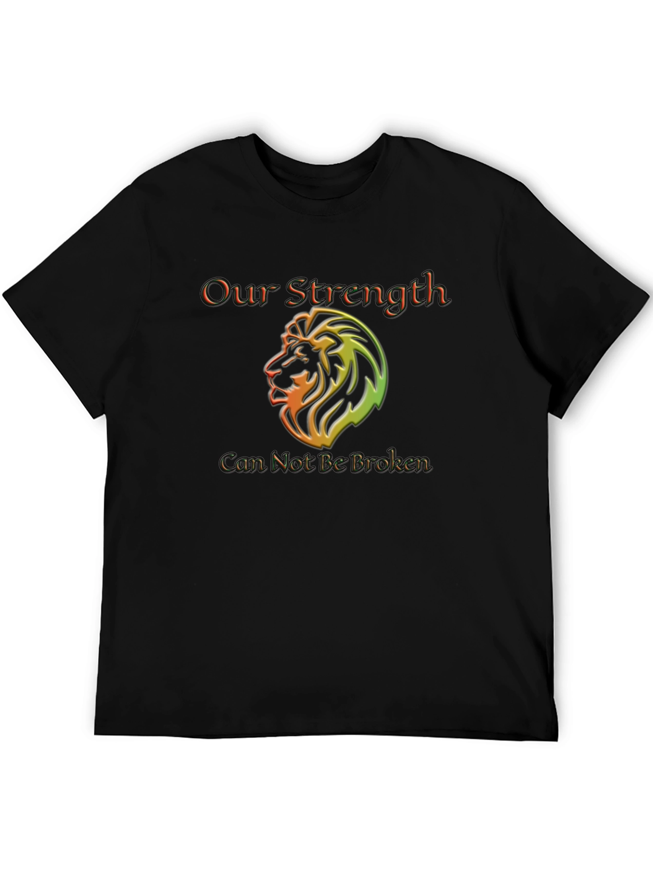 Our Strength Lion Graphic Black T-Shirt