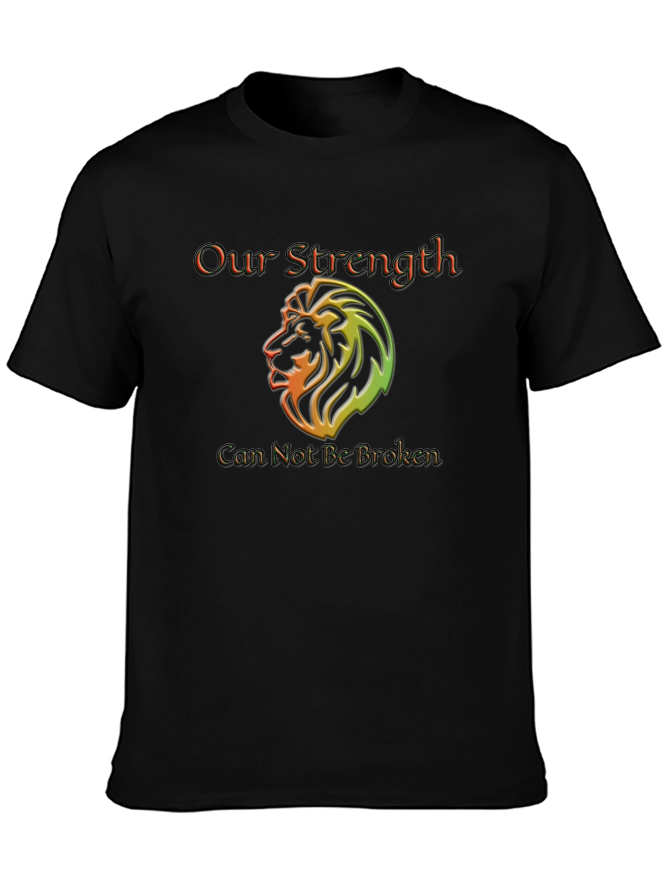 Our Strength Lion Graphic Black T-Shirt