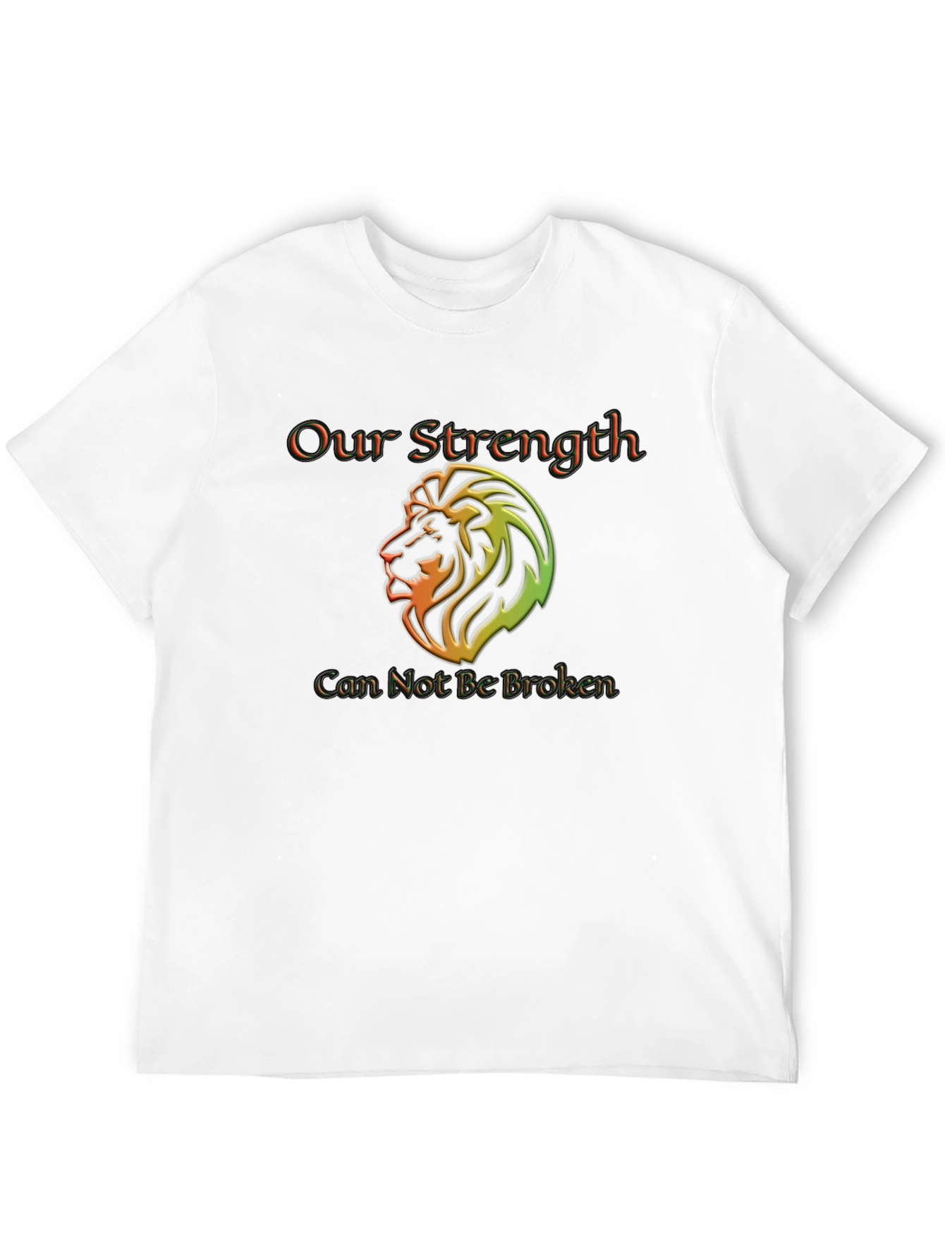Our Strength Lion Graphic Black T-Shirt
