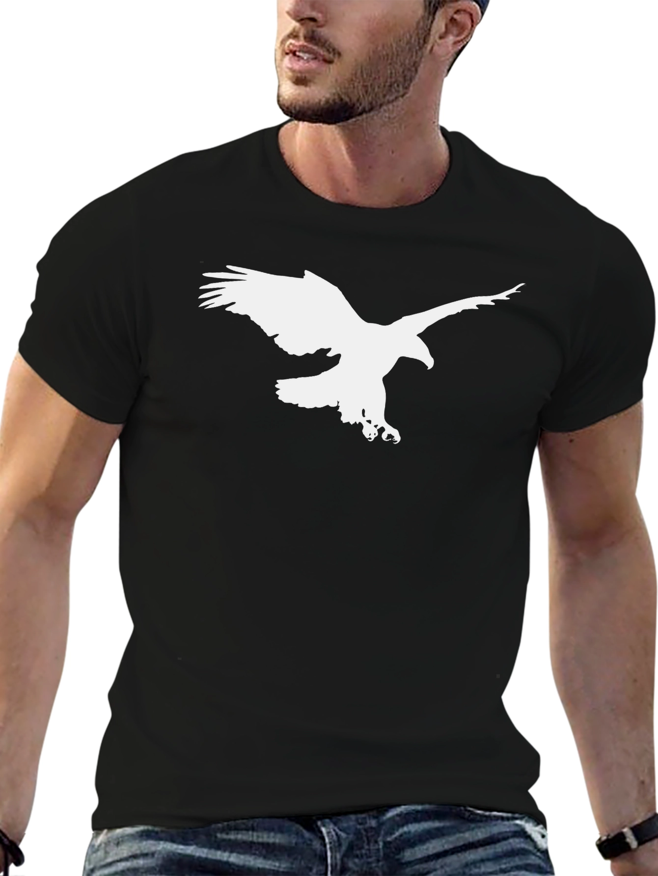 Eagle Graphic Black T-Shirt - Stylish & Bold Design