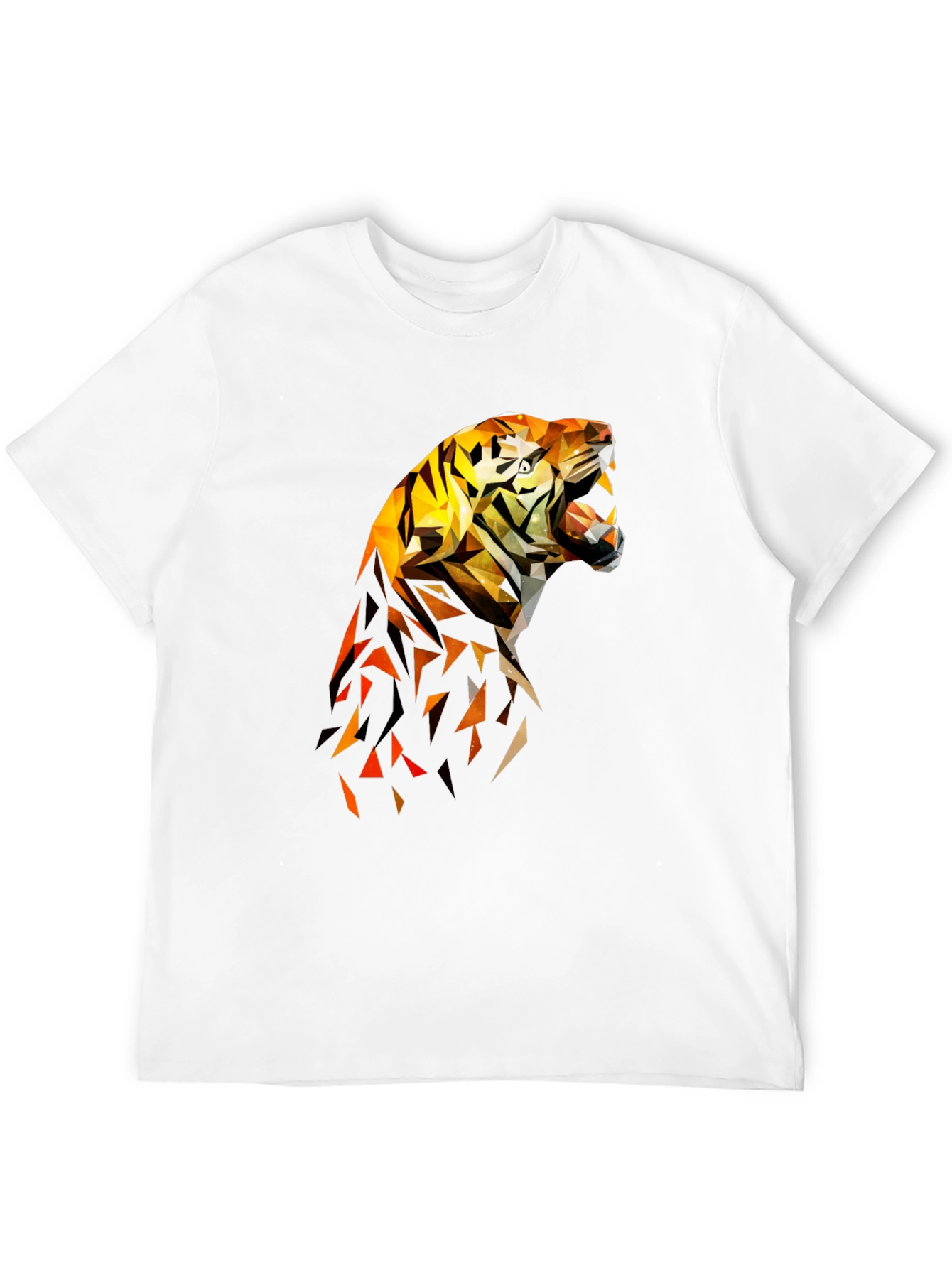 Geometric Tiger Graphic Tee - Cool Design Shirt