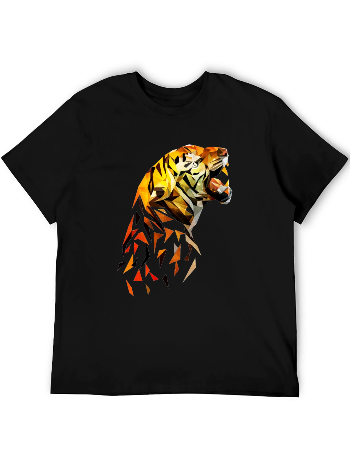 Geometric Tiger Graphic Tee - Cool Design Shirt