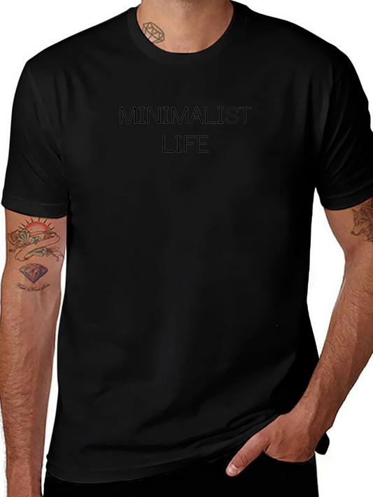 Minimalist Life Black Graphic Tee - Casual Comfort