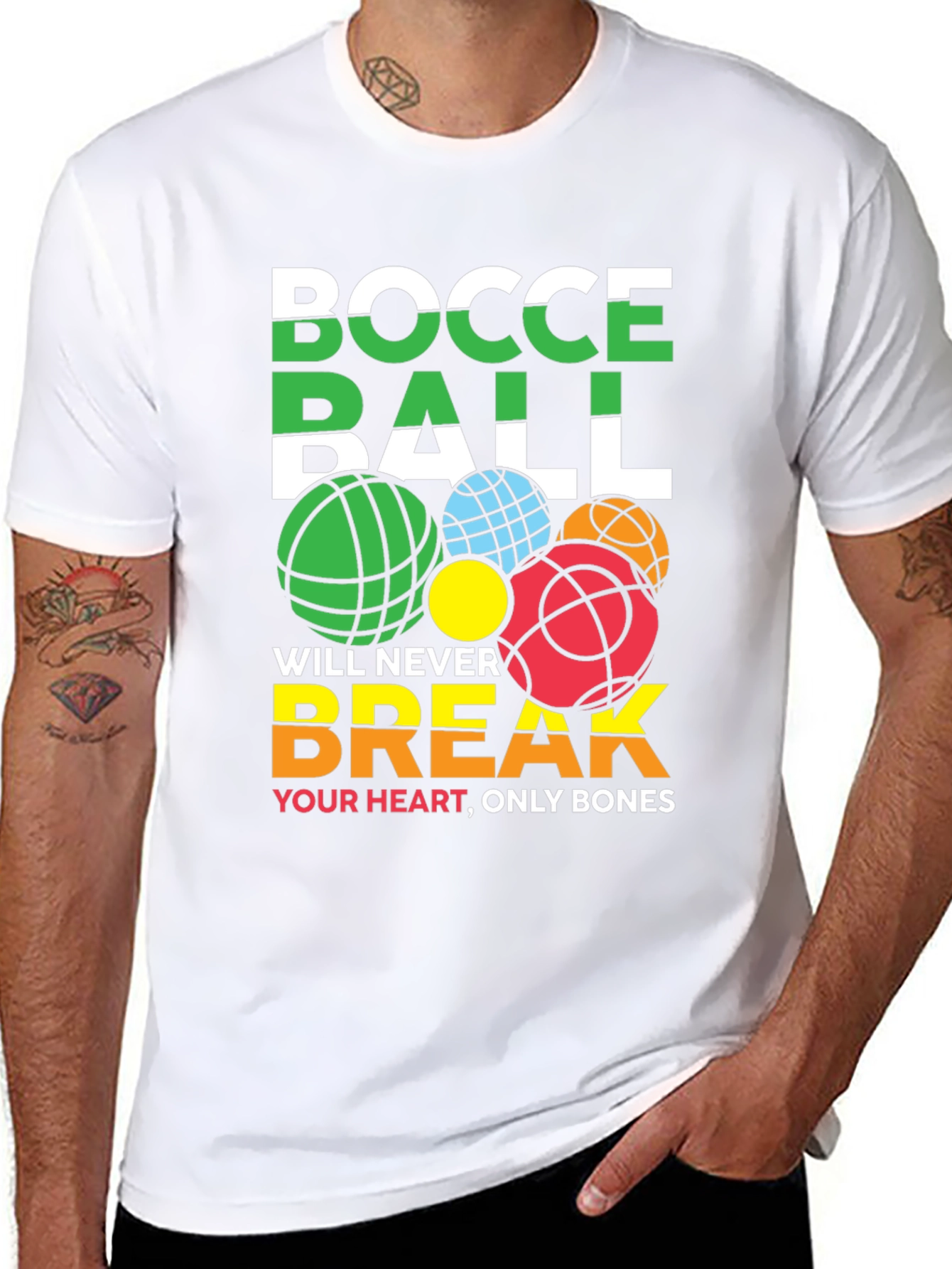 Bocce Ball Never Break Your Heart Graphic T-Shirt