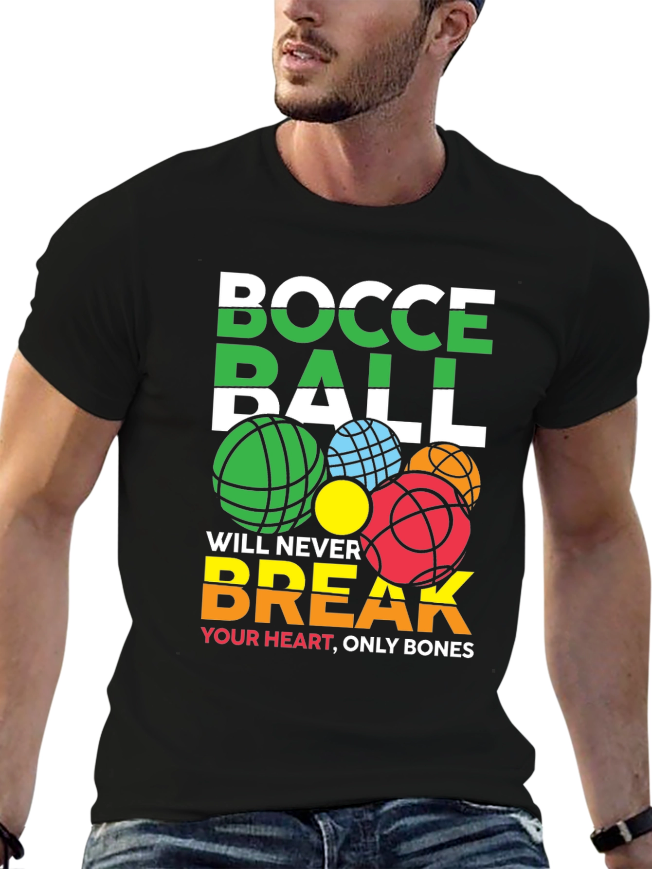 Bocce Ball Never Break Your Heart Graphic T-Shirt