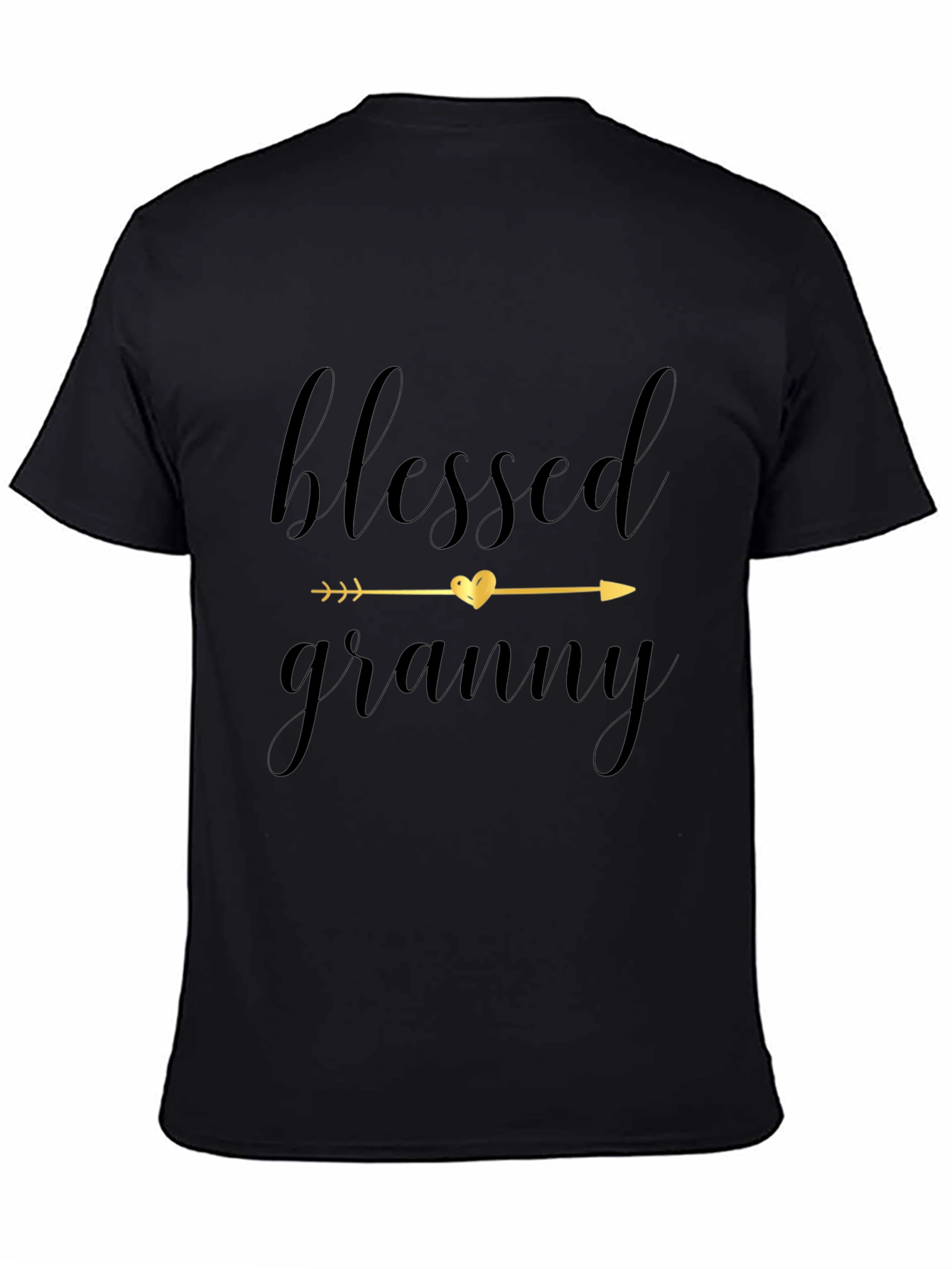 Blessed Granny Graphic Tee - Black Cotton Comfort