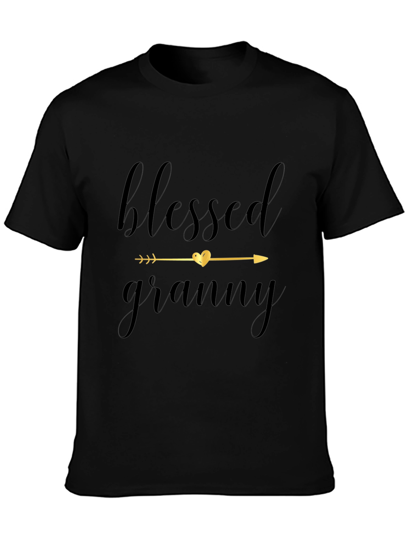 Blessed Granny Graphic Tee - Black Cotton Comfort