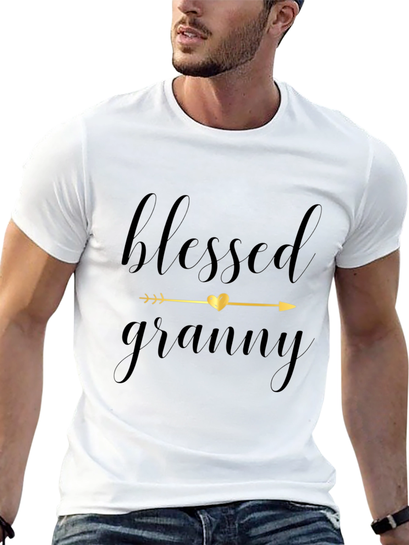 Blessed Granny Graphic Tee - Black Cotton Comfort