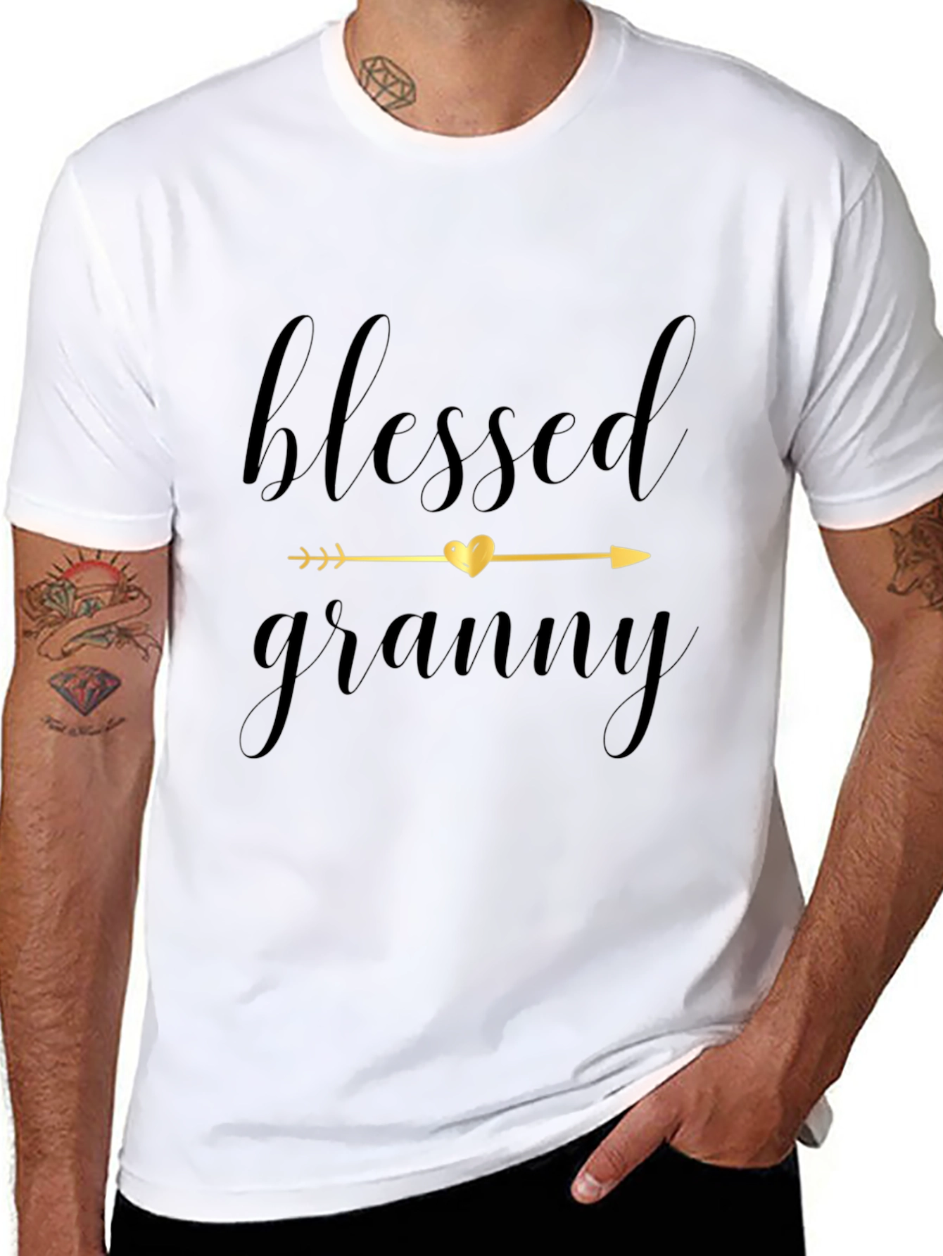 Blessed Granny Graphic Tee - Black Cotton Comfort