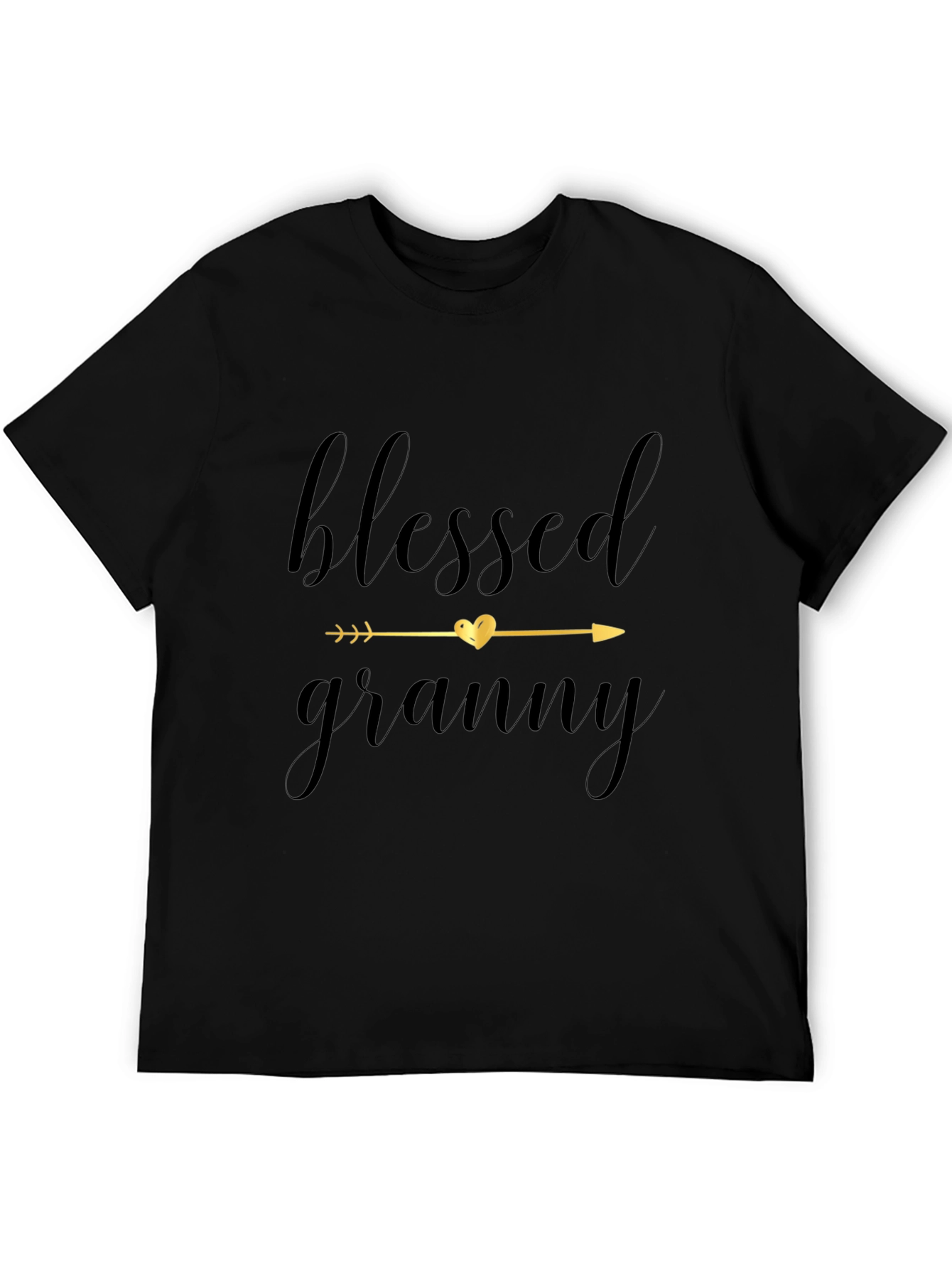 Blessed Granny Graphic Tee - Black Cotton Comfort