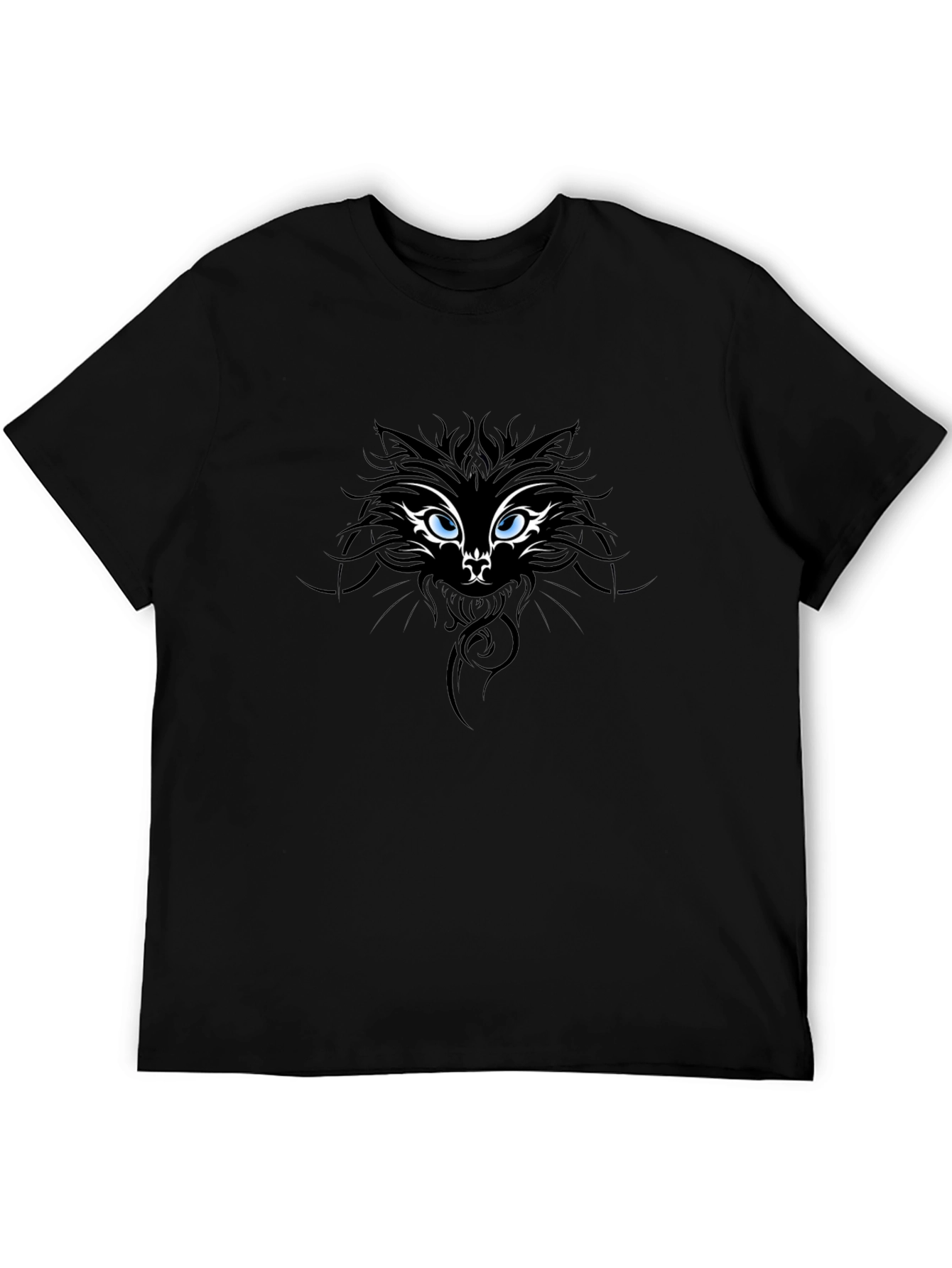 Mens Black Cat Graphic Tee