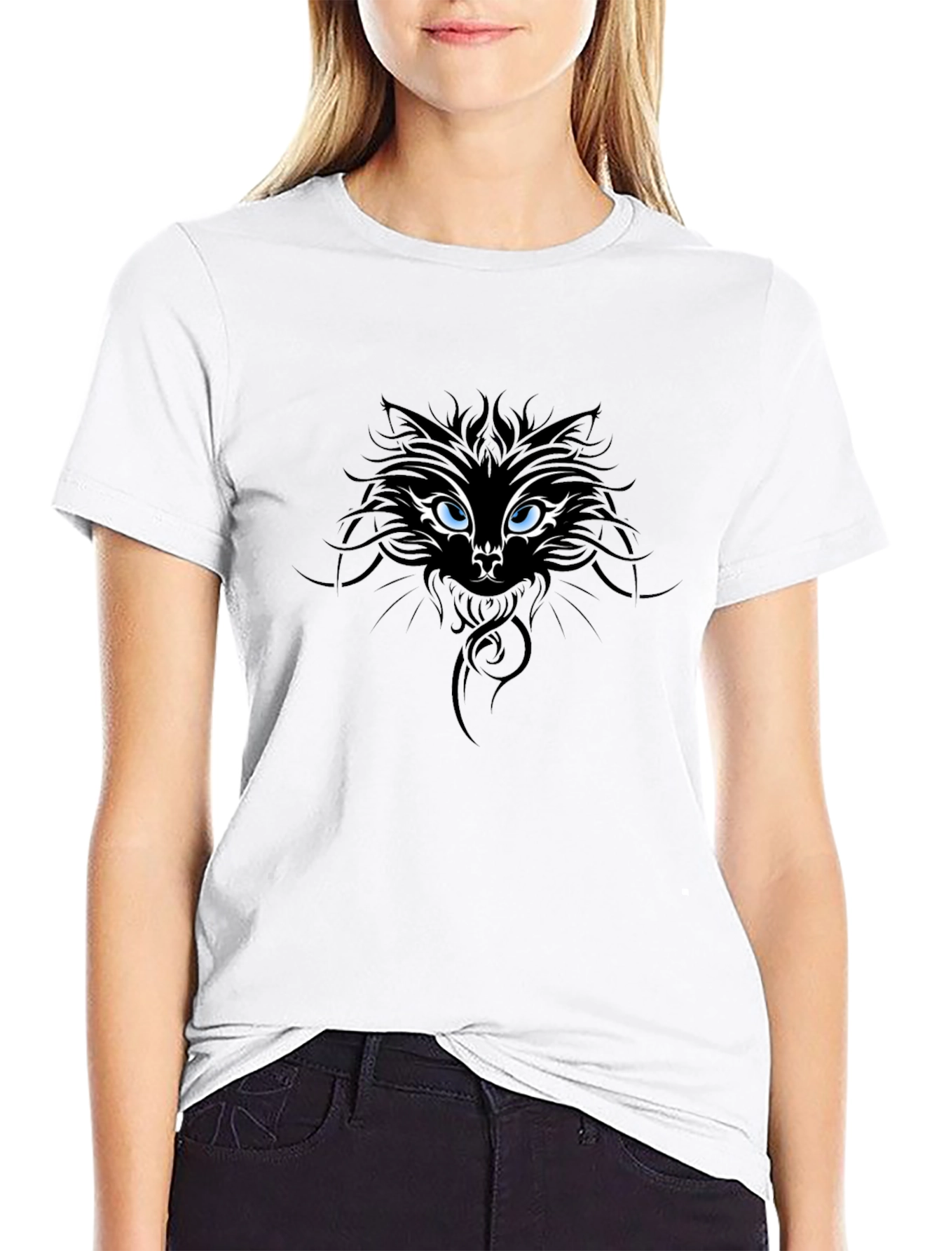 Mens Black Cat Graphic Tee