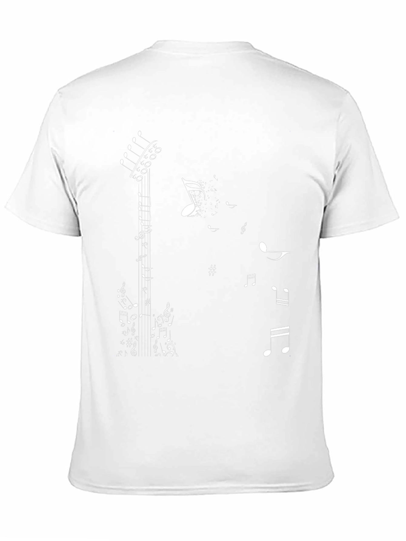 Music Note Guitar Graphic Tee - Stylish Black T-Shirt