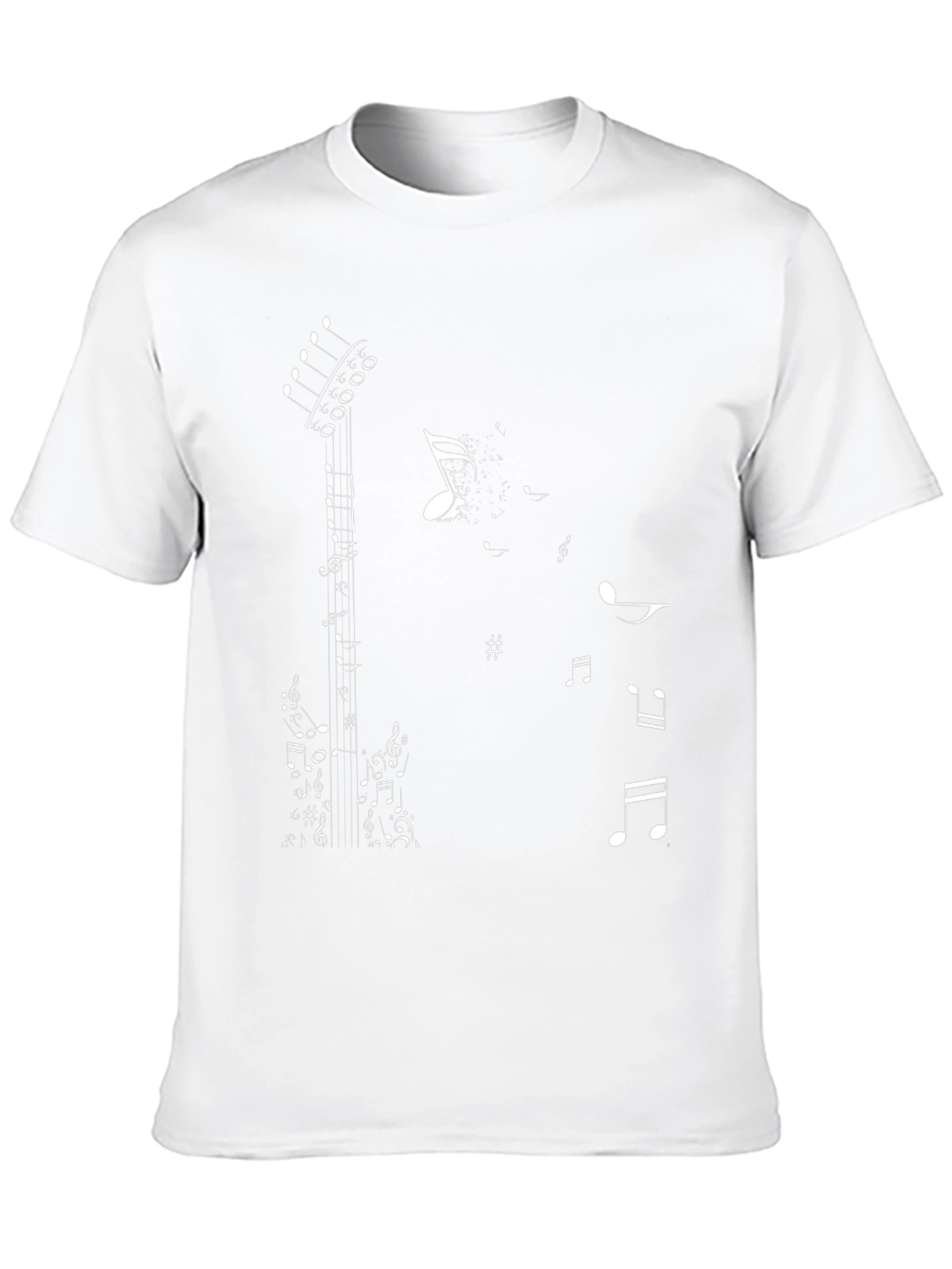 Music Note Guitar Graphic Tee - Stylish Black T-Shirt