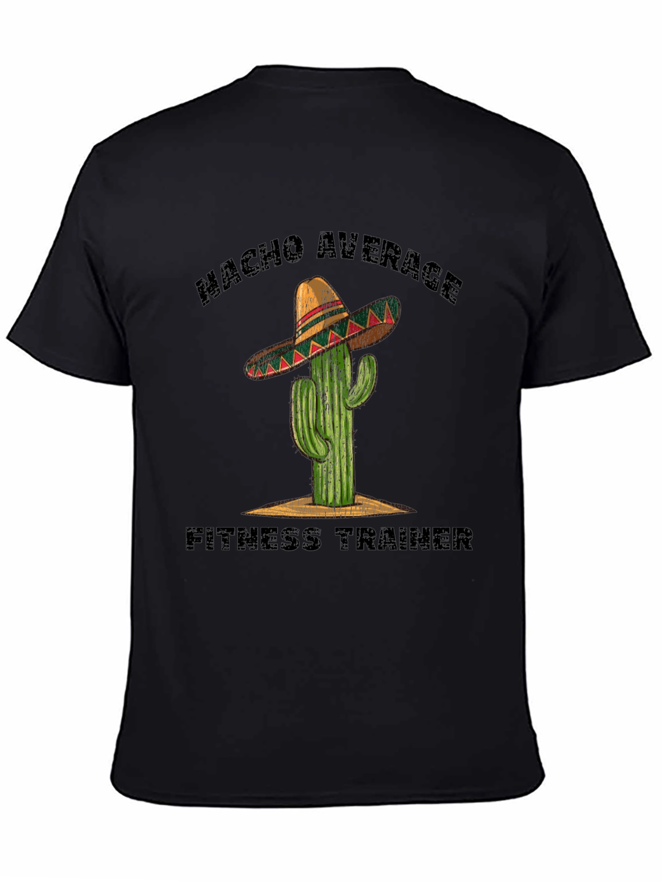 Nacho Average Fitness Trainer Black Graphic Tee