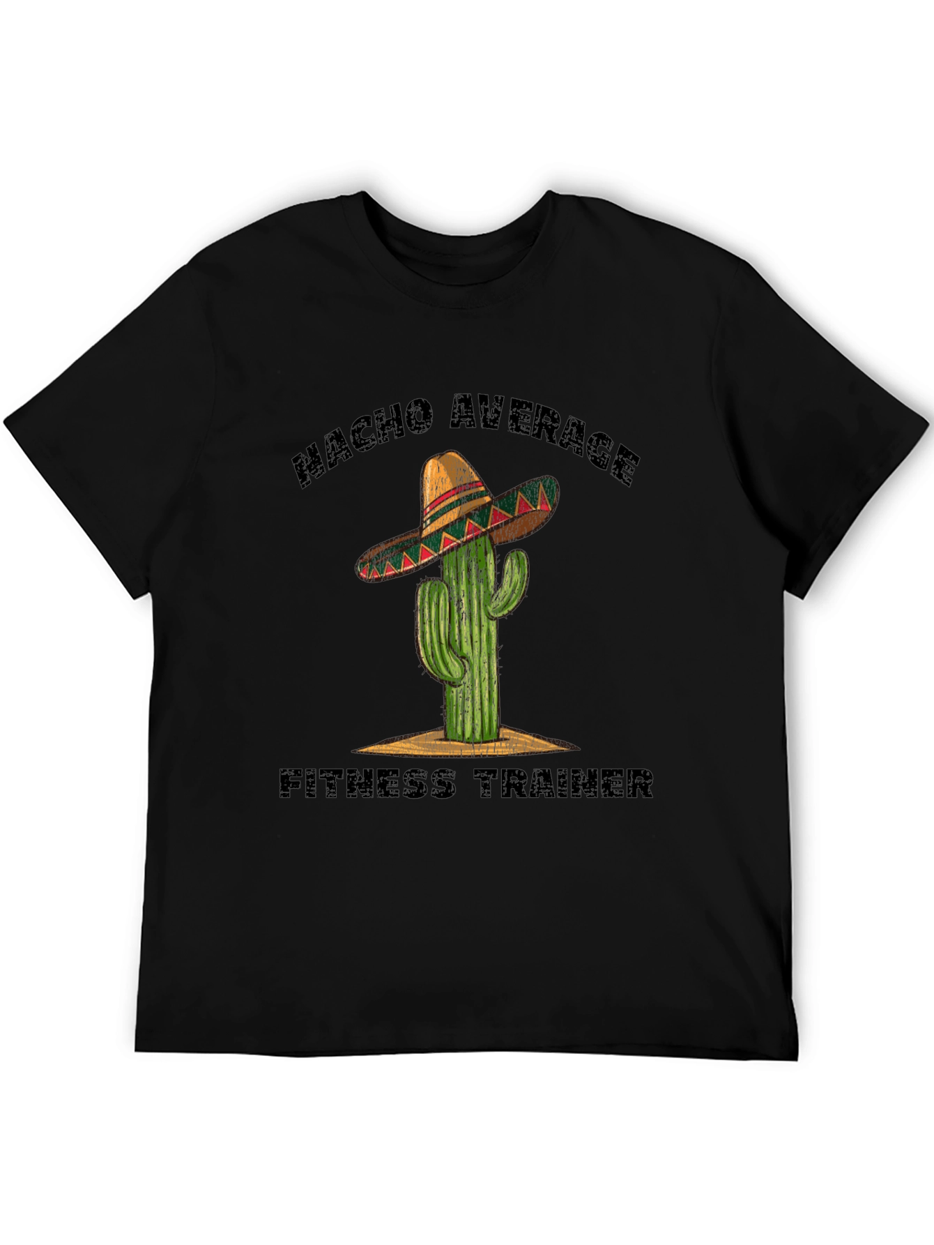 Nacho Average Fitness Trainer Black Graphic Tee