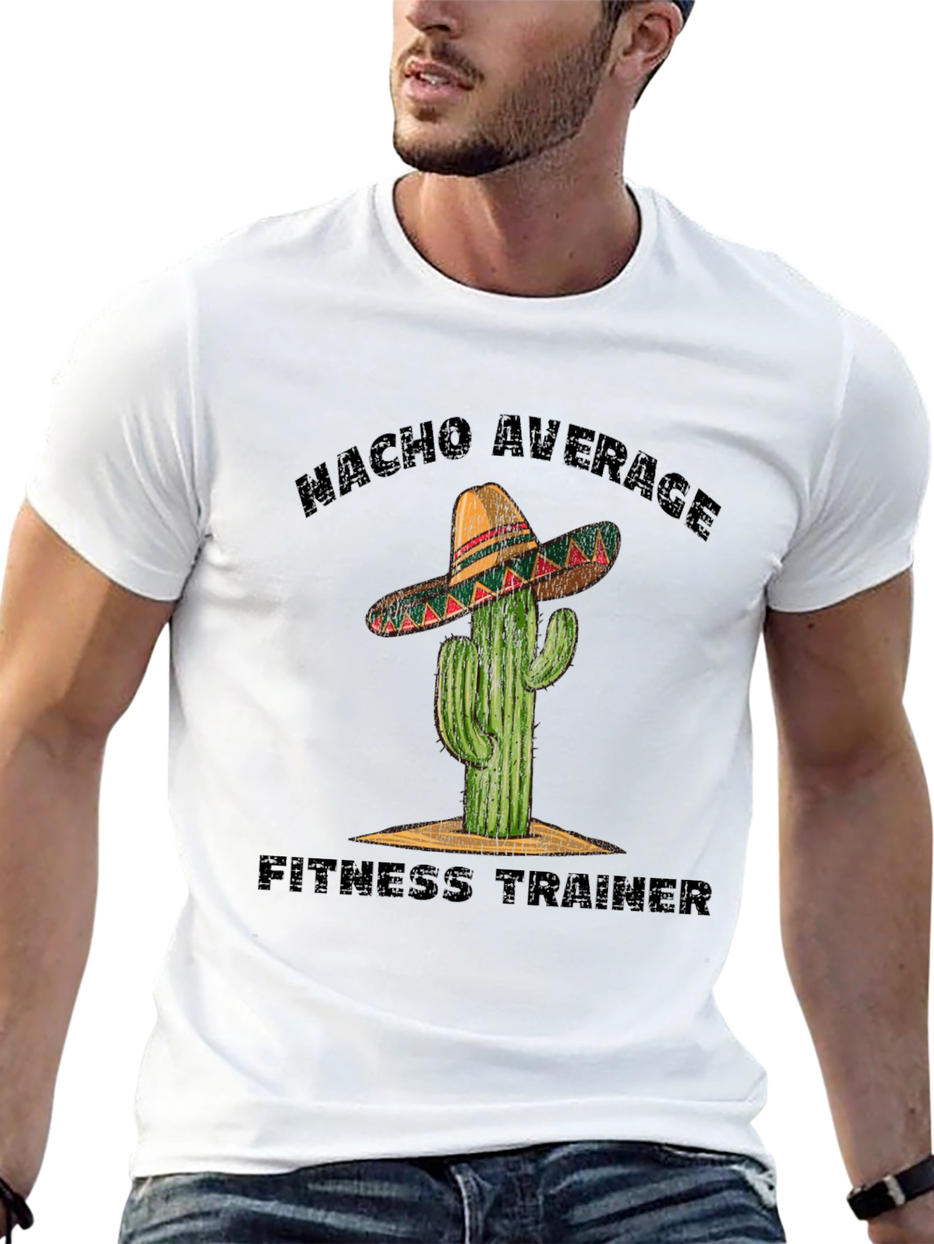Nacho Average Fitness Trainer Black Graphic Tee