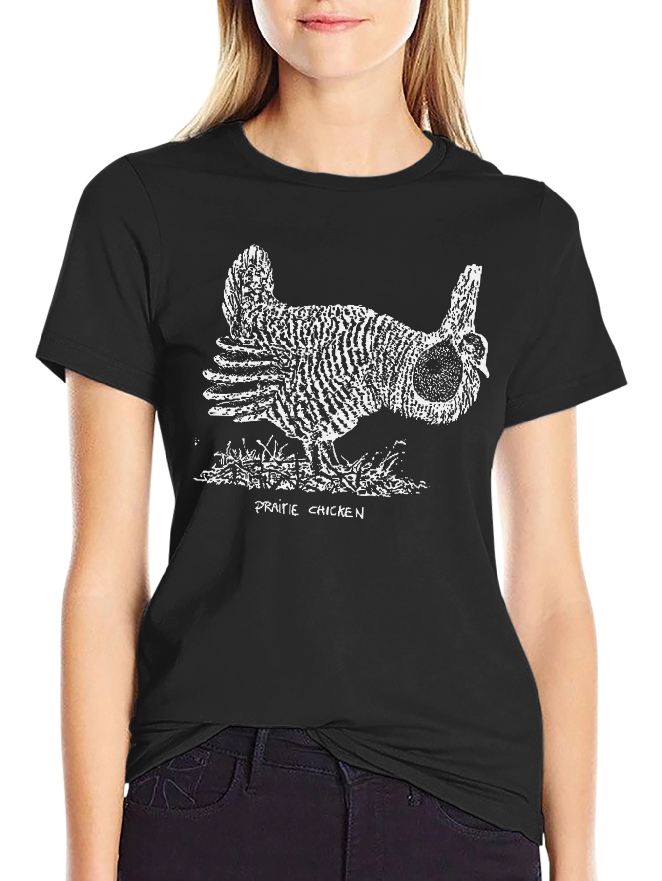 Prairie Chicken Graphic T-Shirt - Black