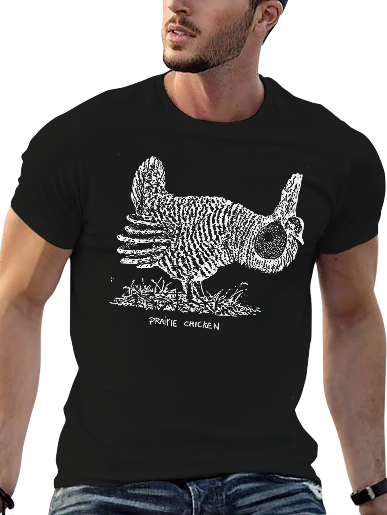 Prairie Chicken Graphic T-Shirt - Black