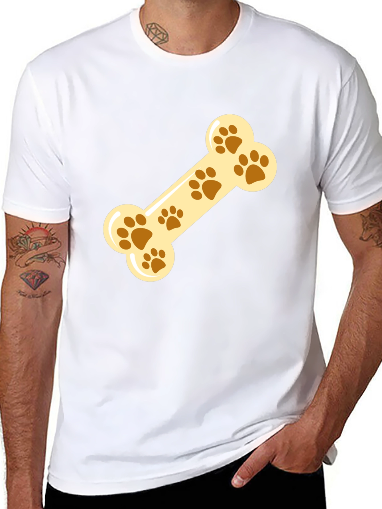 Paw Print Dog Bone Graphic Tee