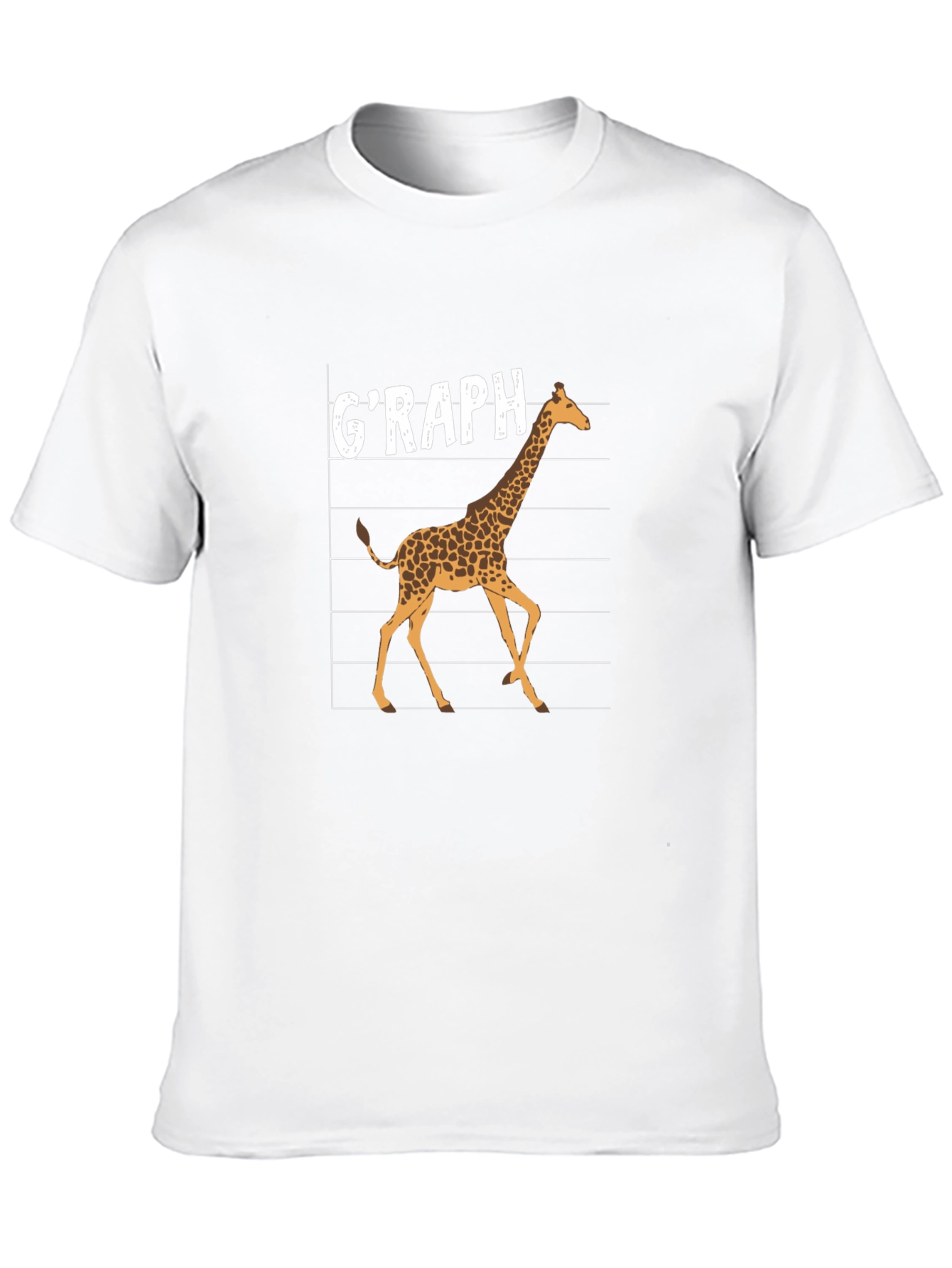 Graph Giraffe Graphic T-Shirt - Black Cotton Tee