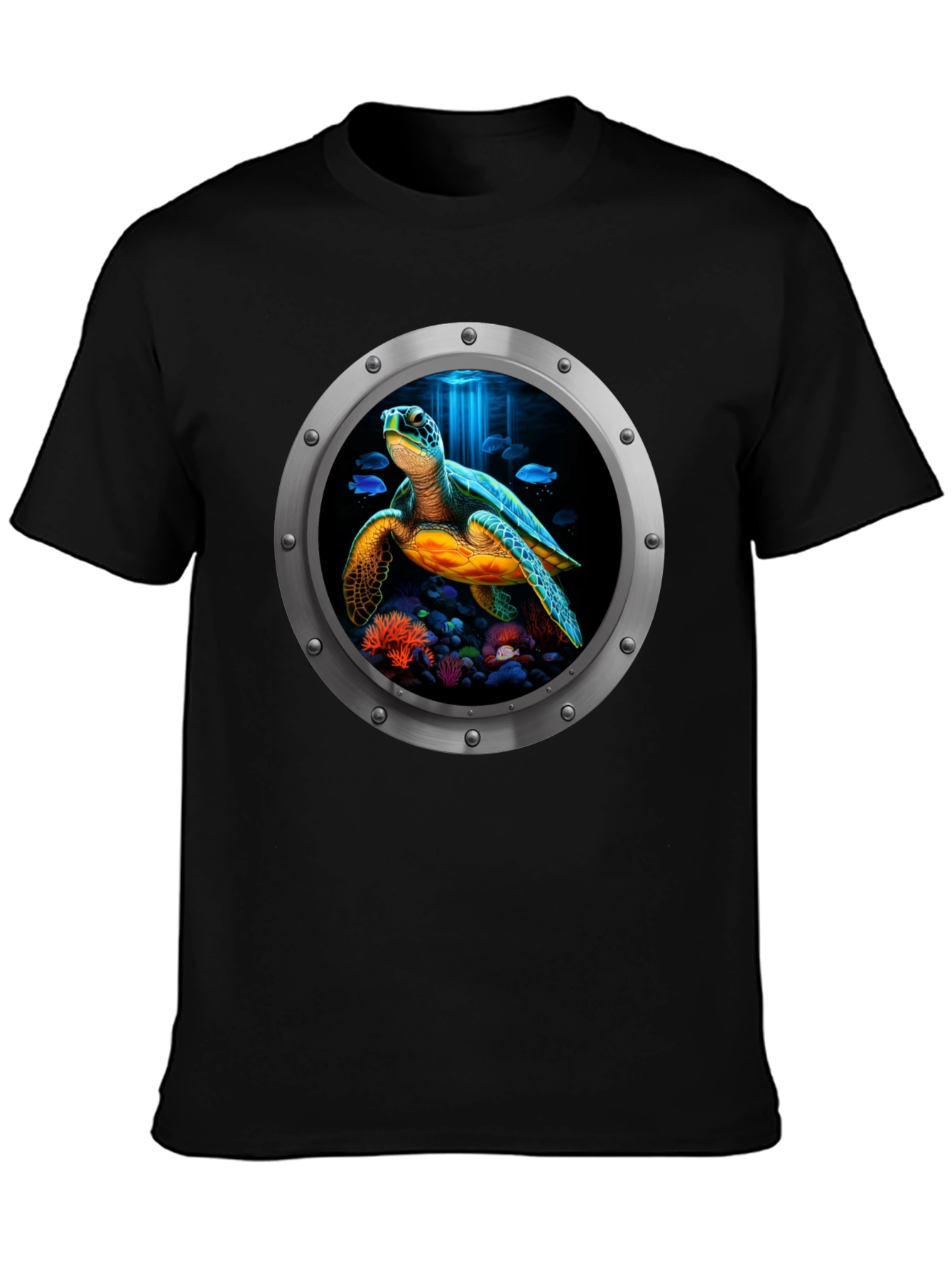 Sea Turtle Porthole Graphic T-Shirt