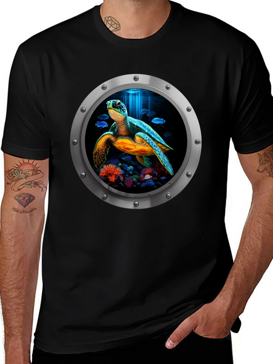 Sea Turtle Porthole Graphic T-Shirt