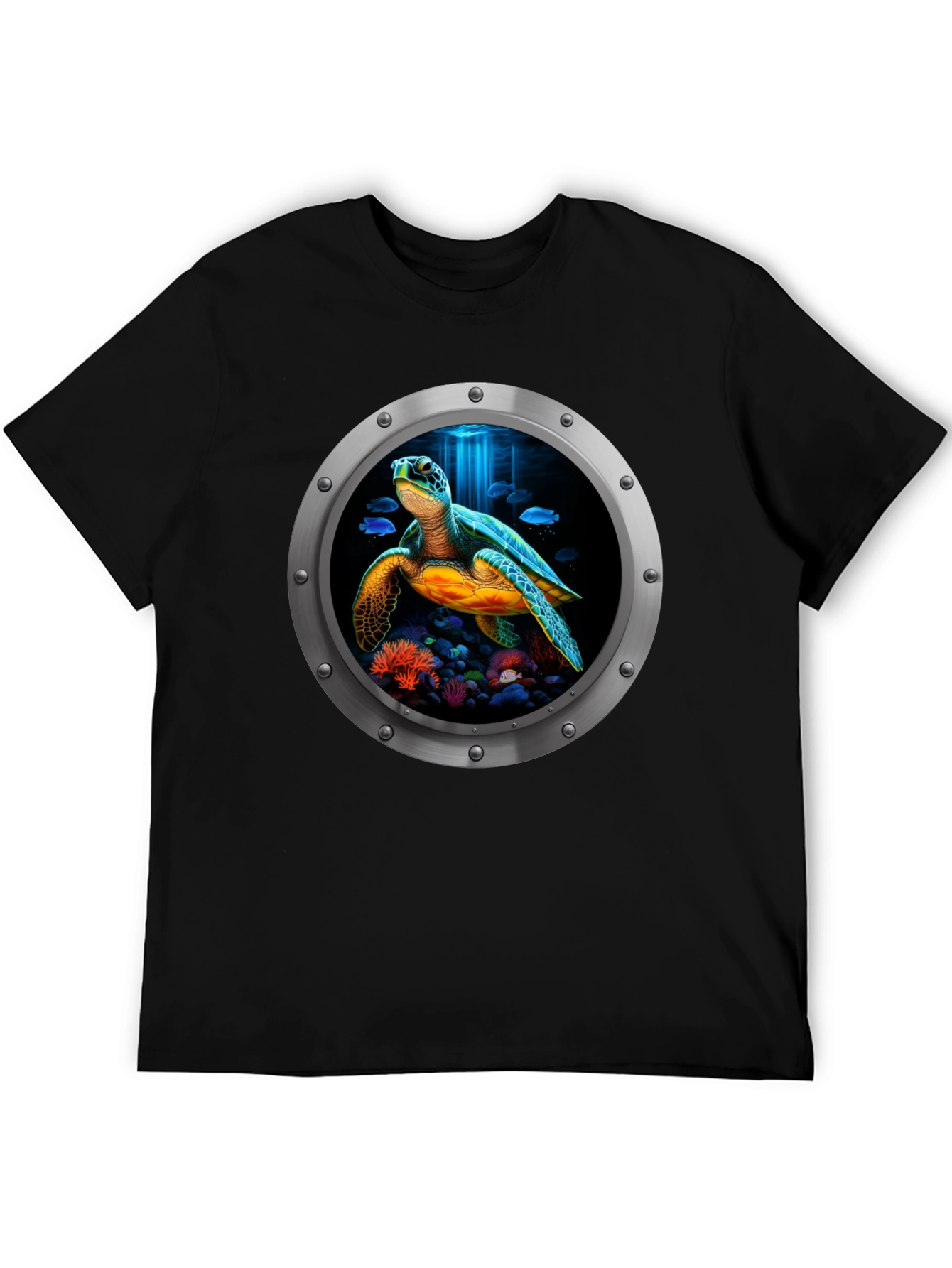 Sea Turtle Porthole Graphic T-Shirt