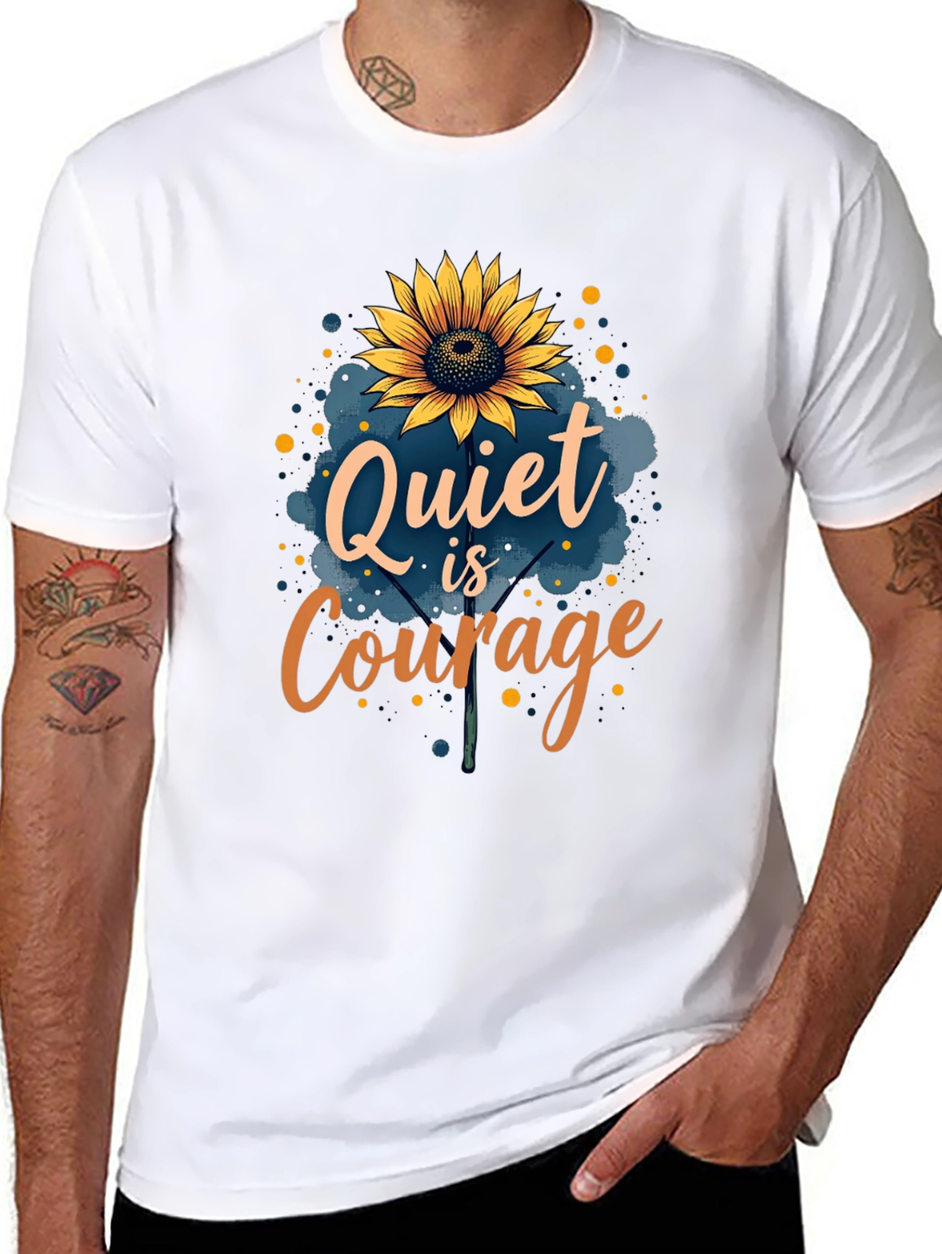 Quiet is Courage Sunflower Graphic T-Shirt