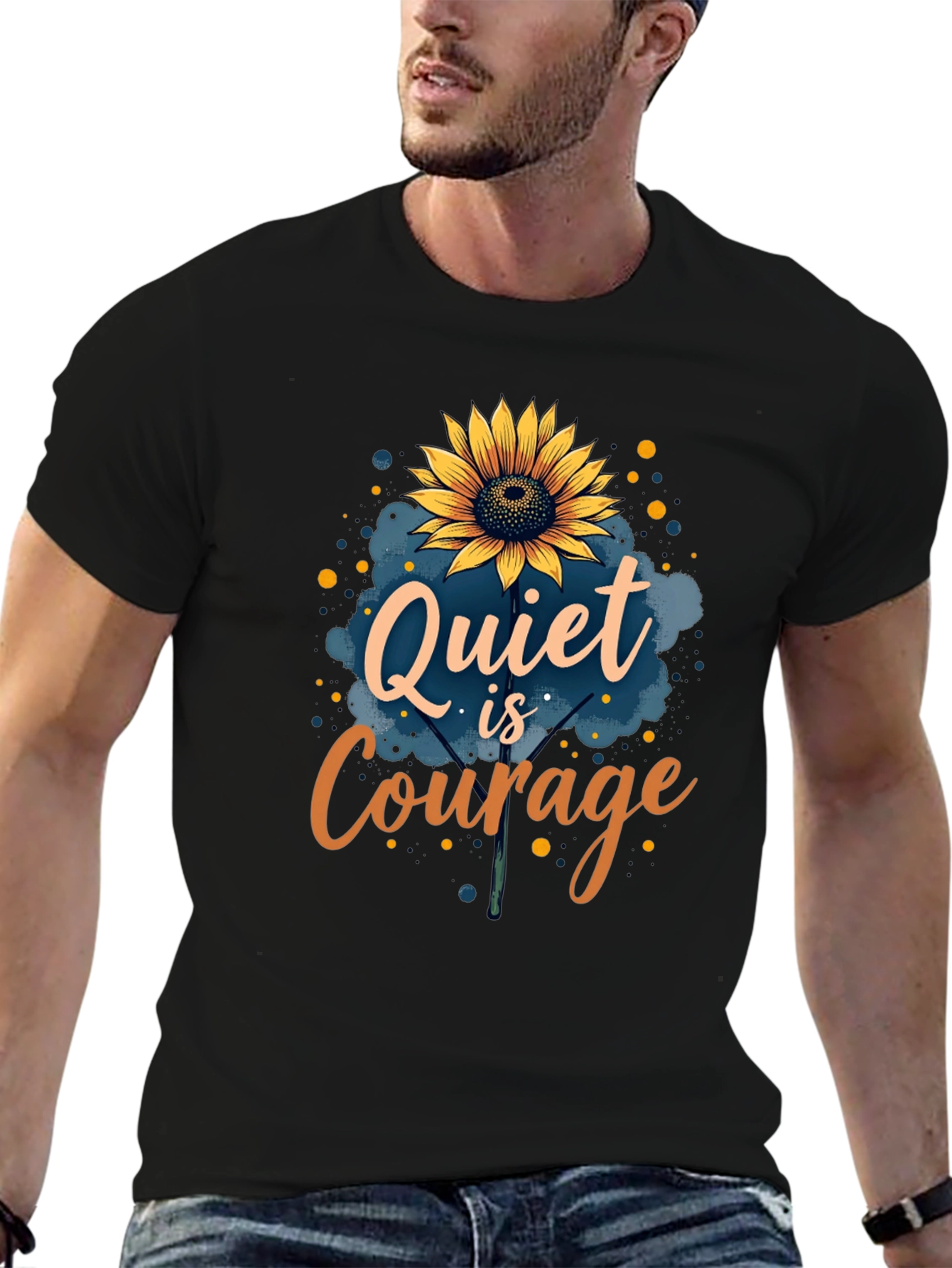 Quiet is Courage Sunflower Graphic T-Shirt