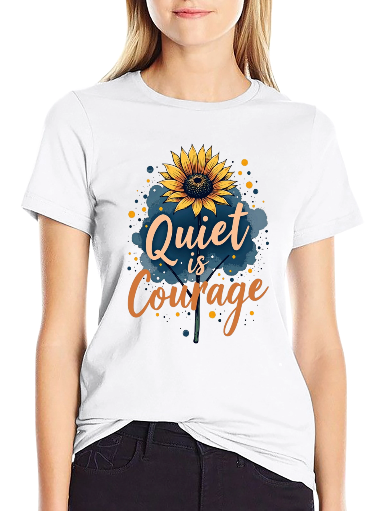 Quiet is Courage Sunflower Graphic T-Shirt